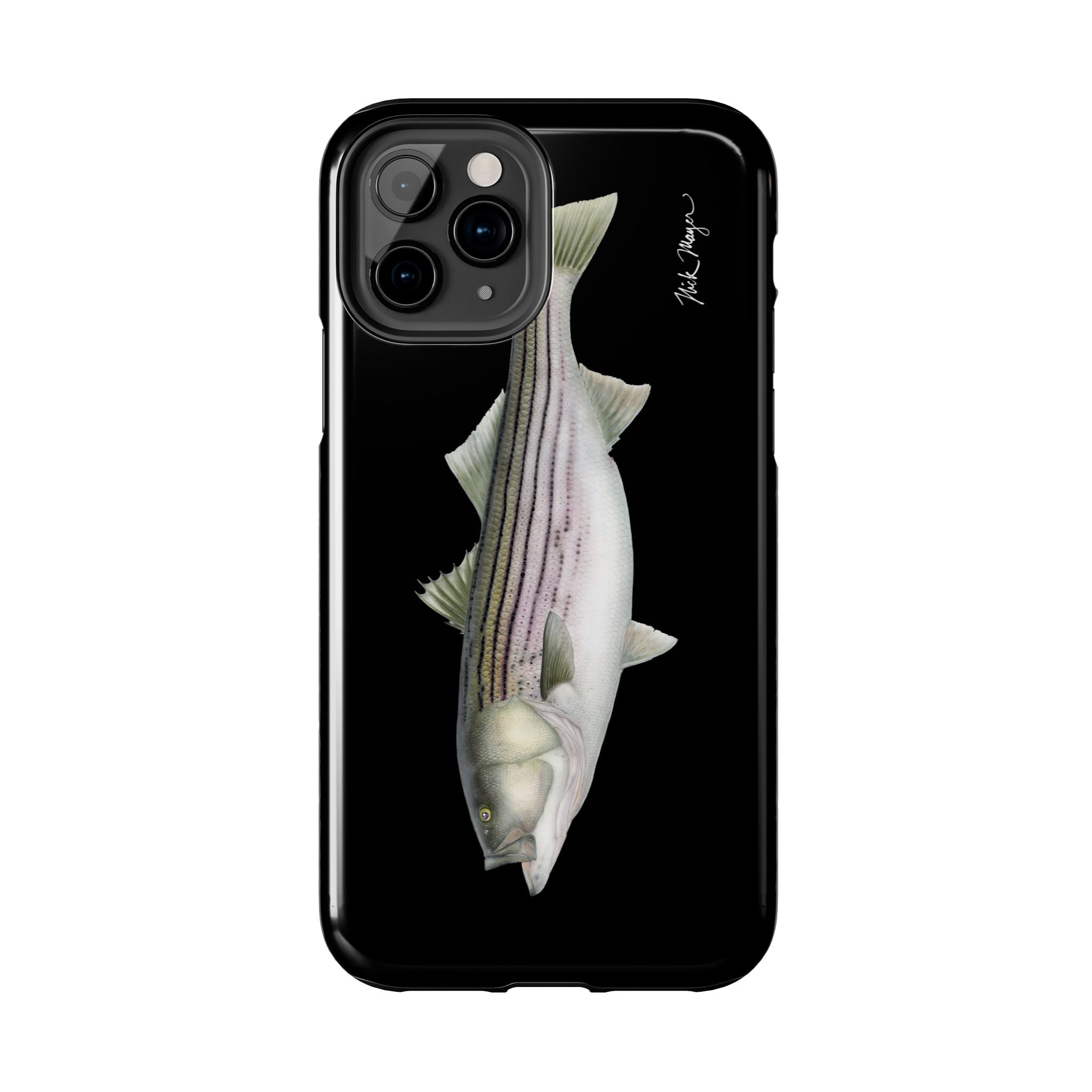 30 lb Striper - Black Phone Case (iPhone)
