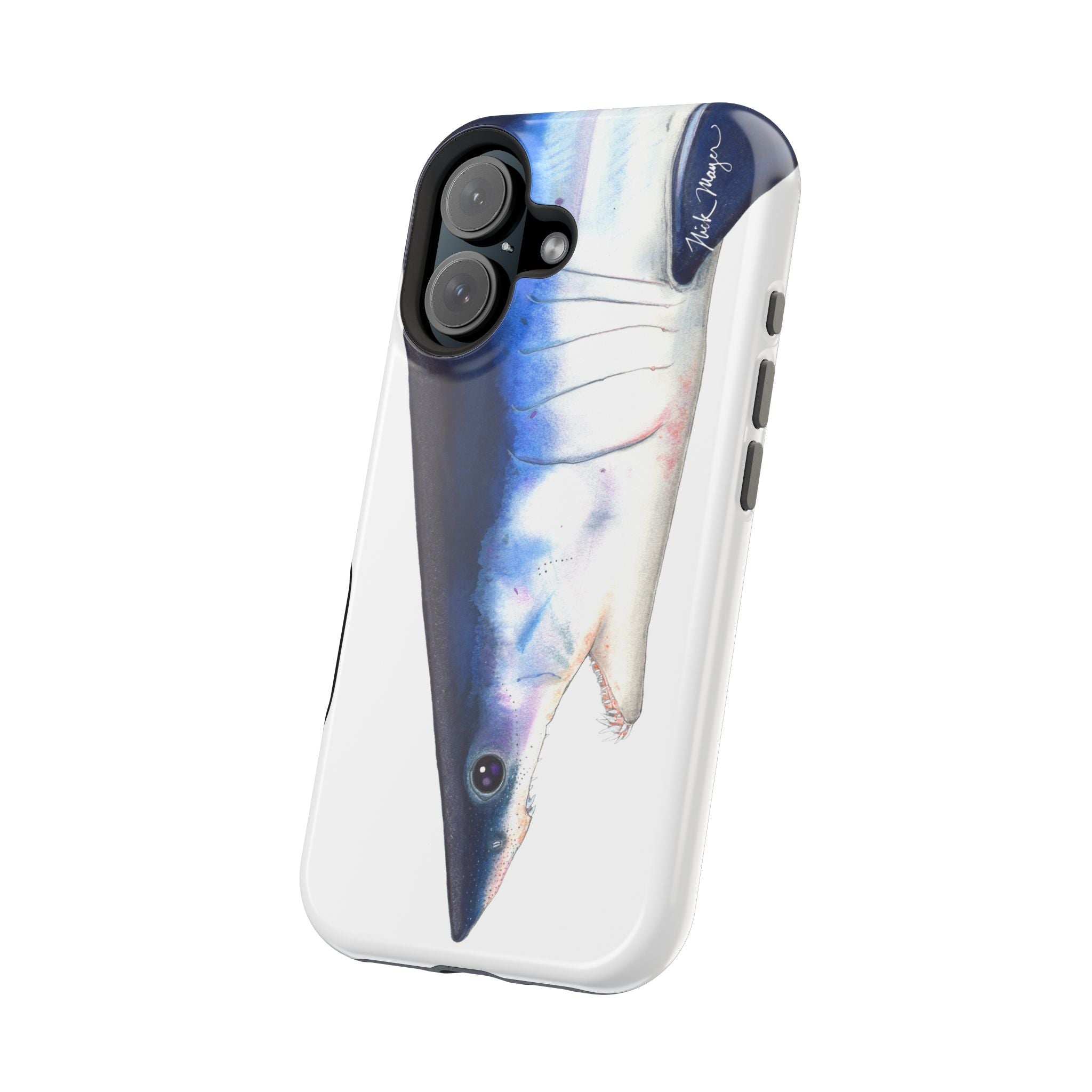 Mako Shark Face MagSafe White iPhone Case