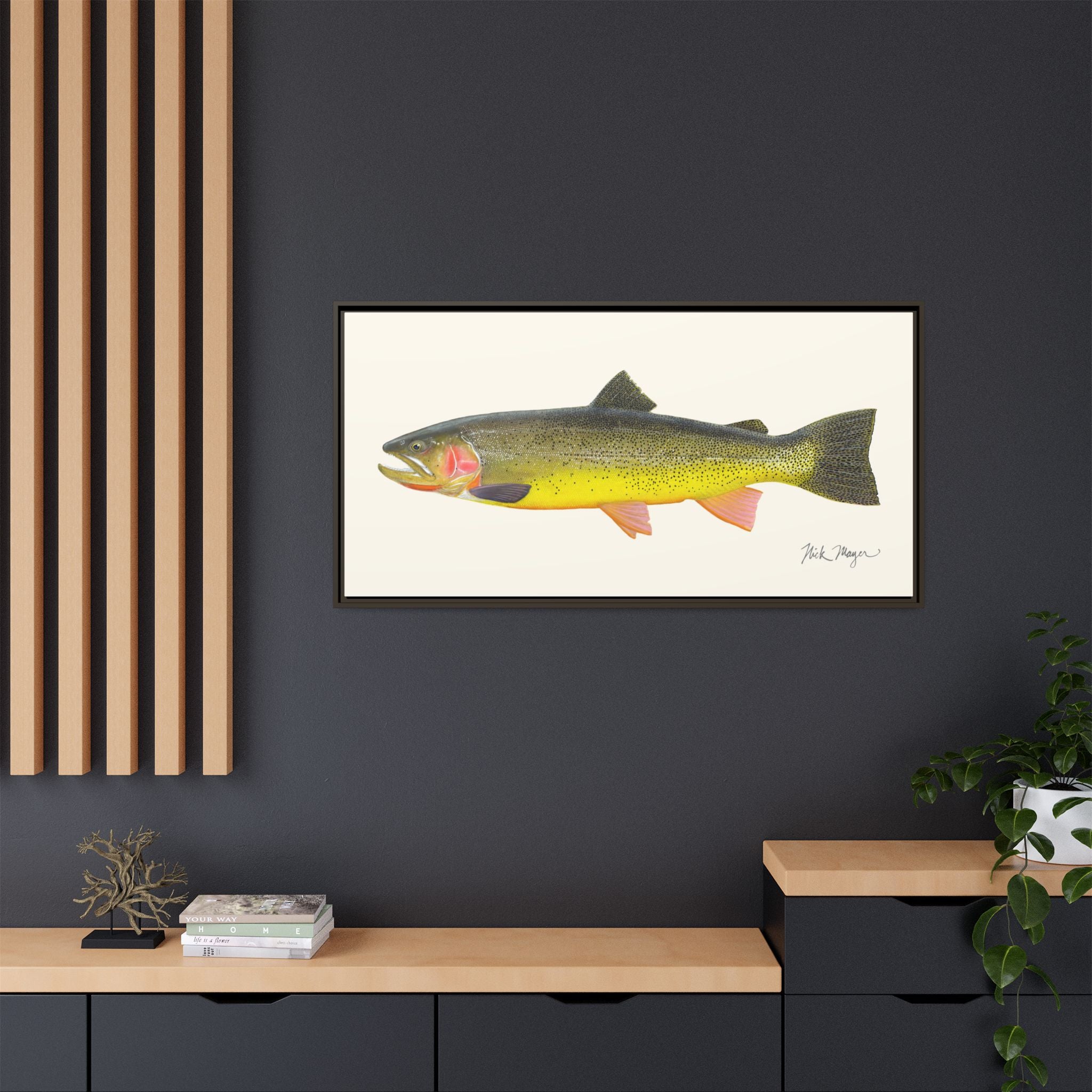 Cutthroat Trout III Framed Canvas Print Printify