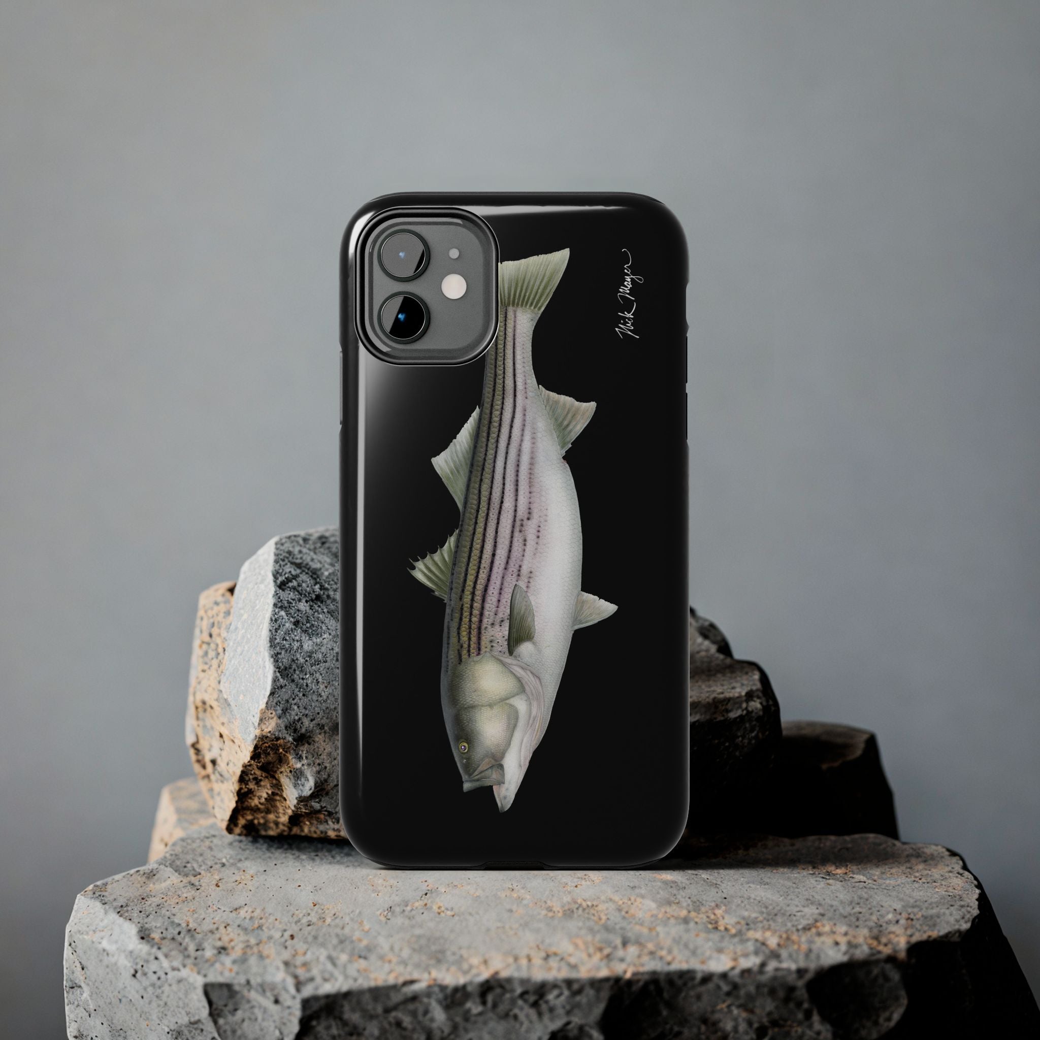 30 lb Striper - Black Phone Case (iPhone)