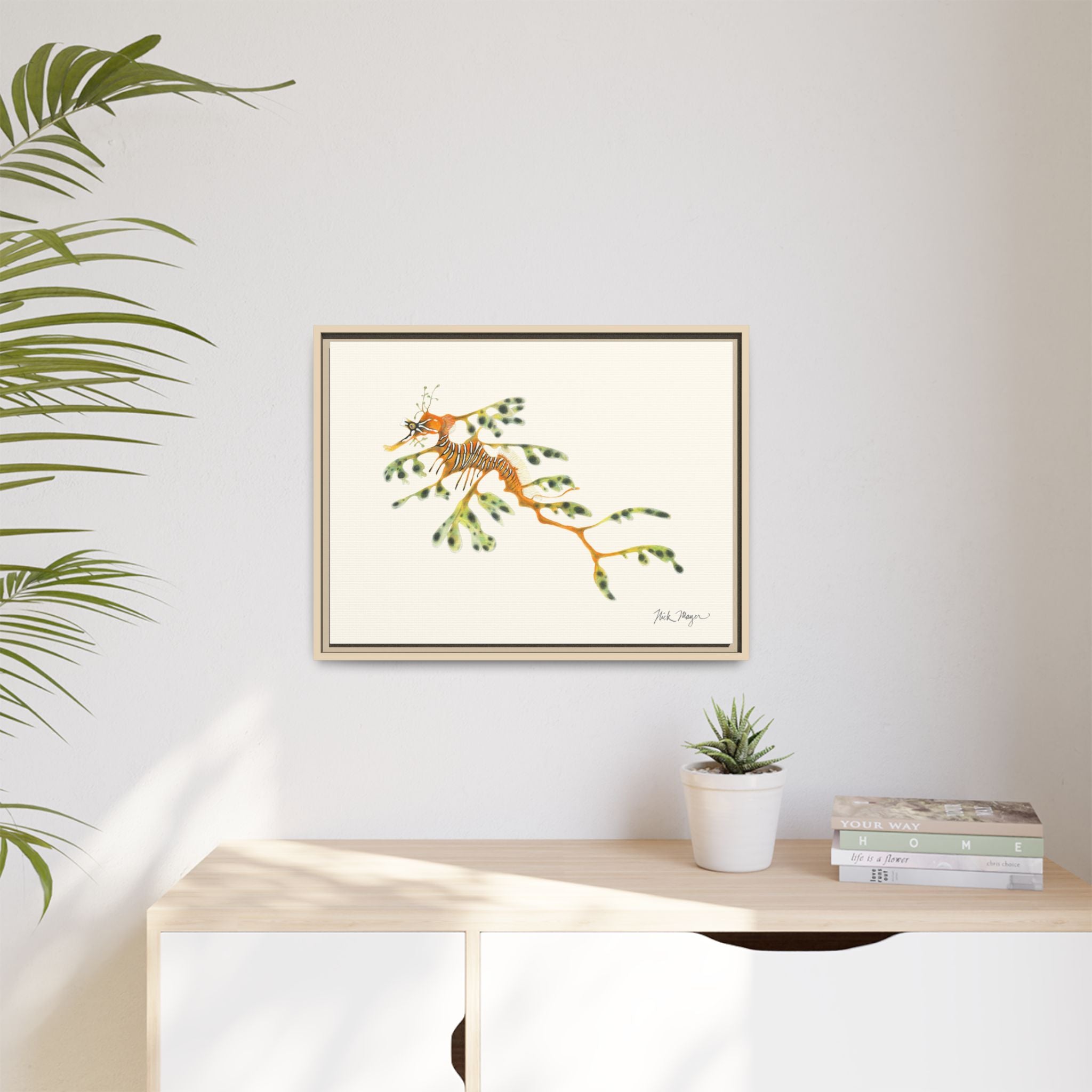 Leafy Sea Dragon Framed Canvas Print Printify