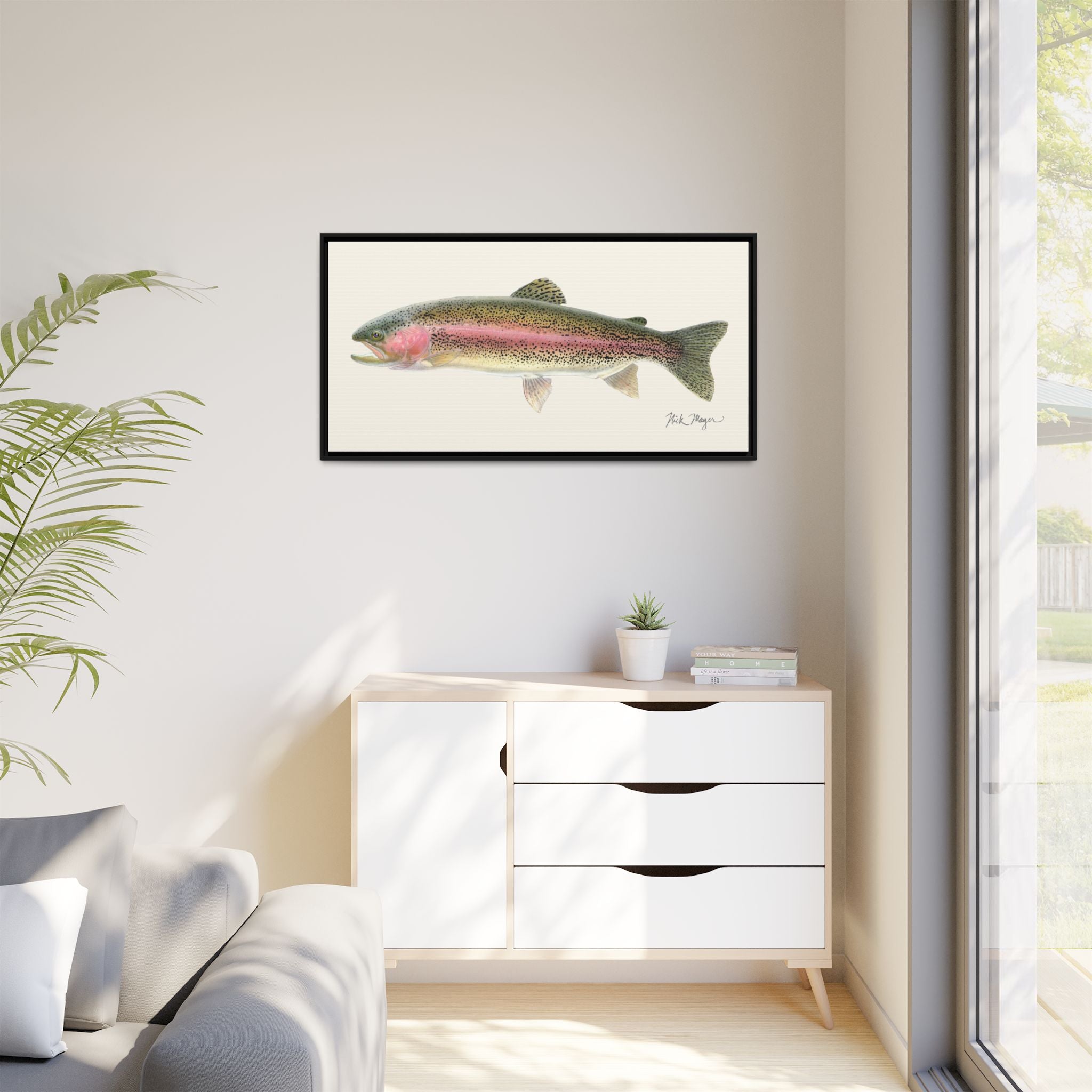 Rainbow Trout Framed Canvas Print Printify
