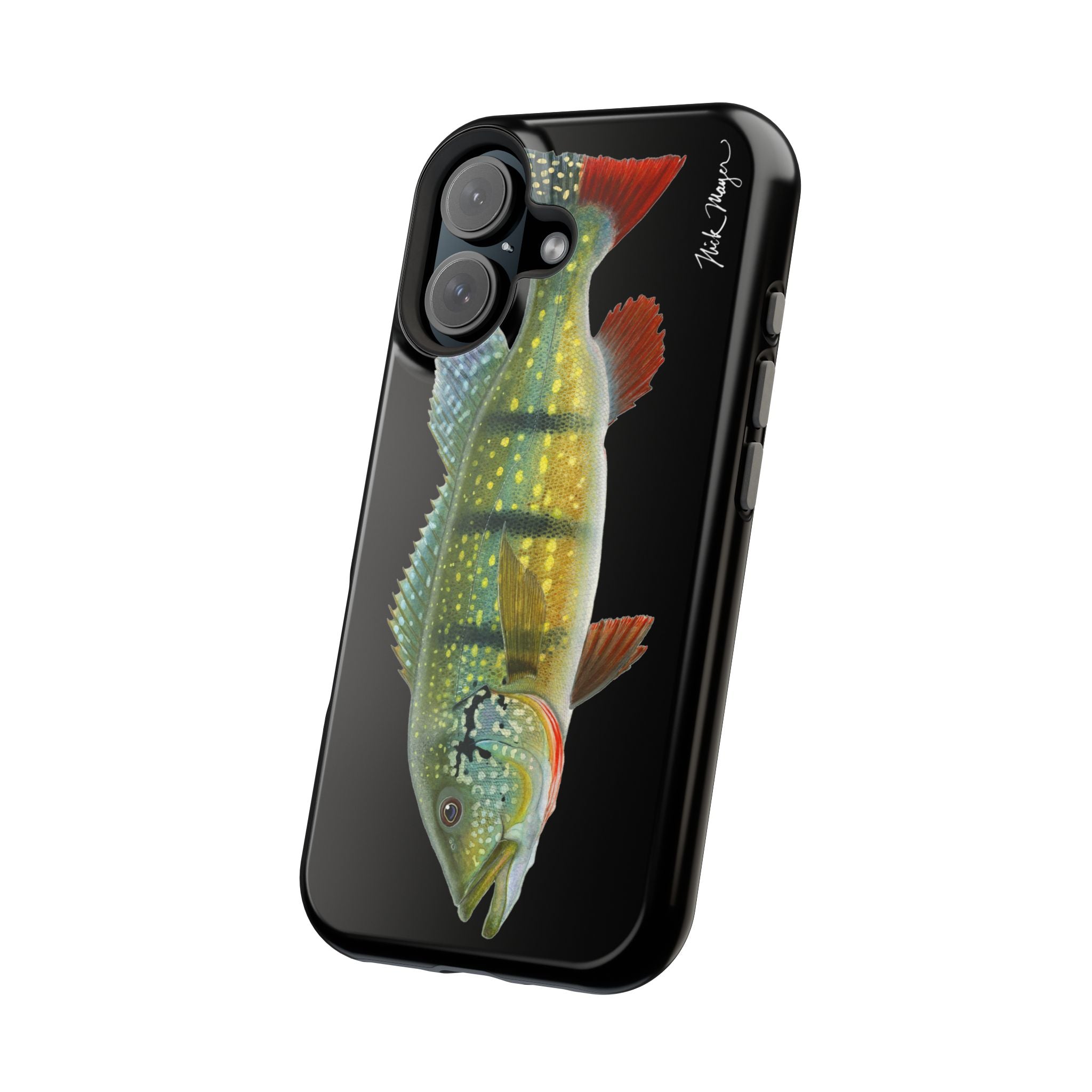 Peacock Bass MagSafe Black iPhone Case