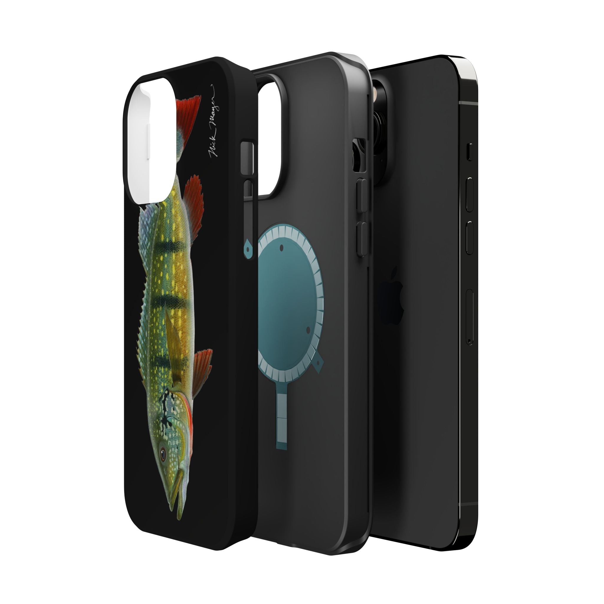 Peacock Bass MagSafe Black iPhone Case