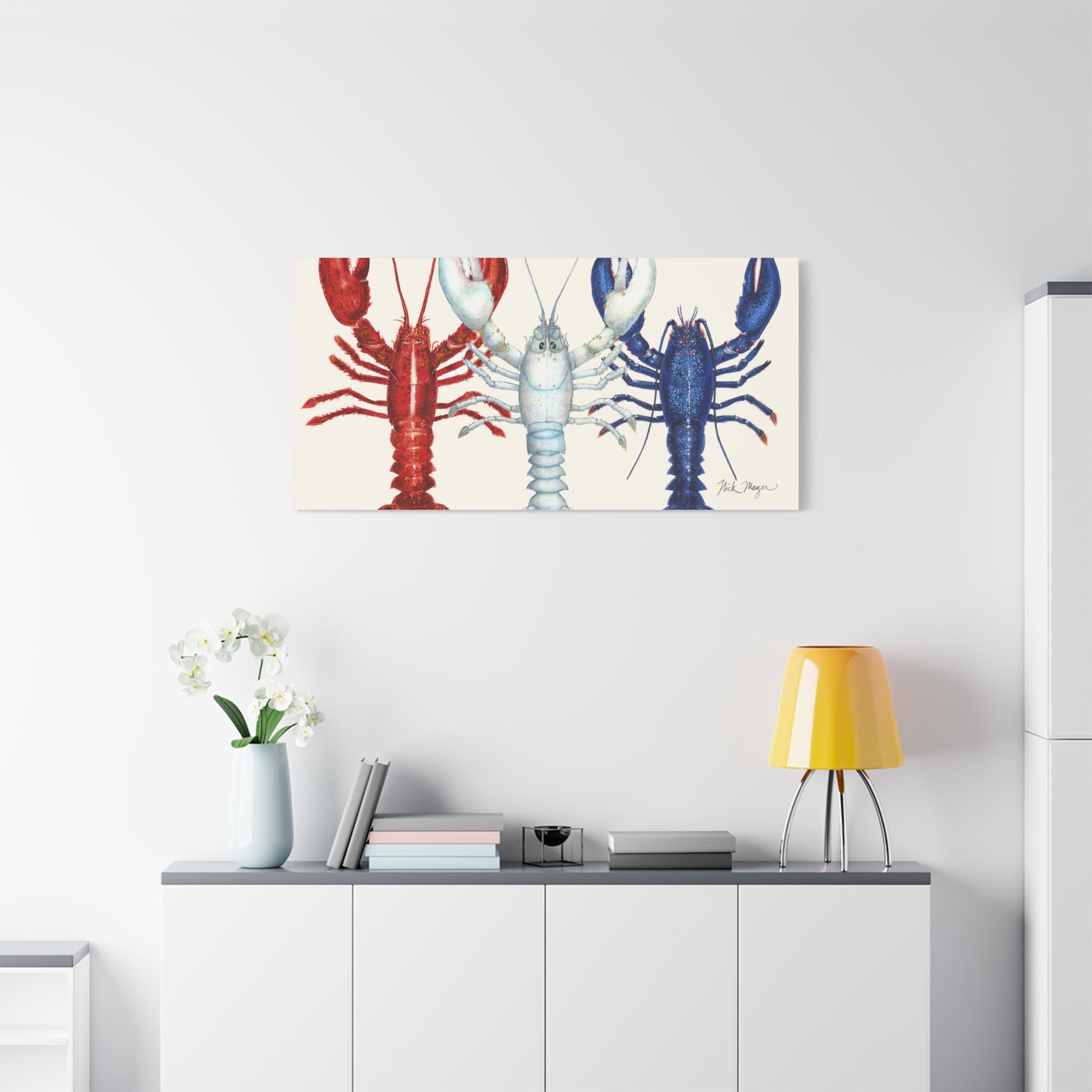 American Lobsters Trio Canvas Print Printify