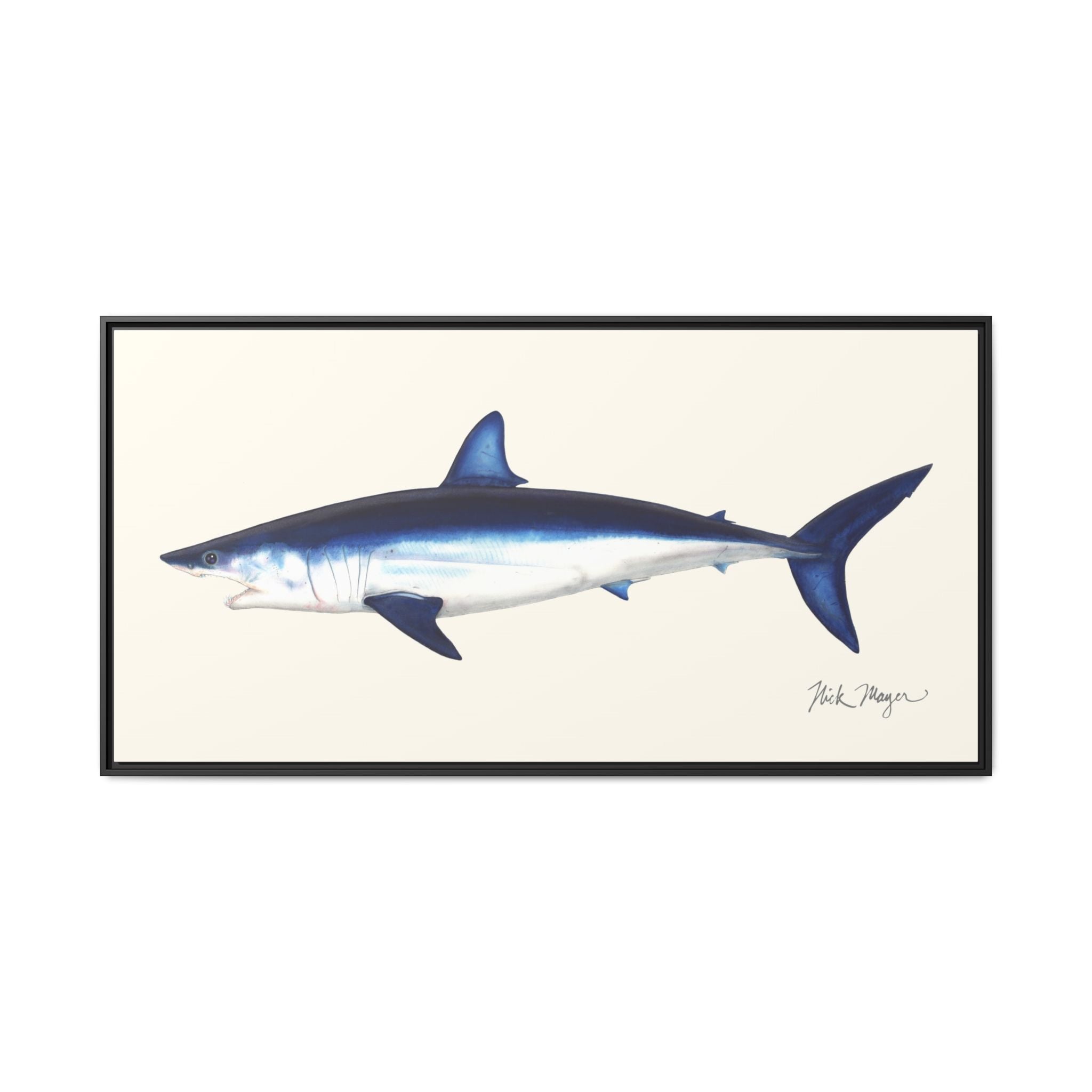 Mako Shark Framed Canvas Print Printify