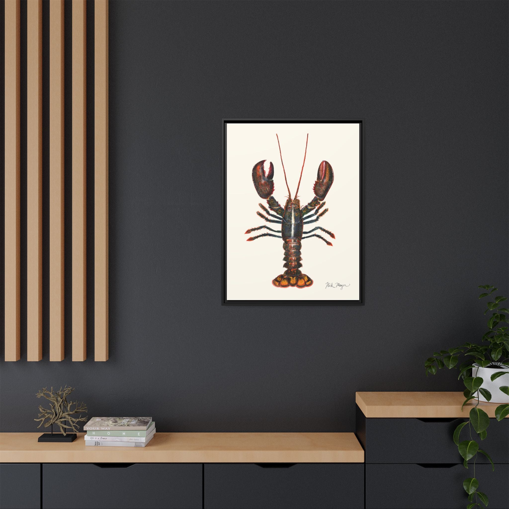 Northern Lobster Framed Canvas Print Printify