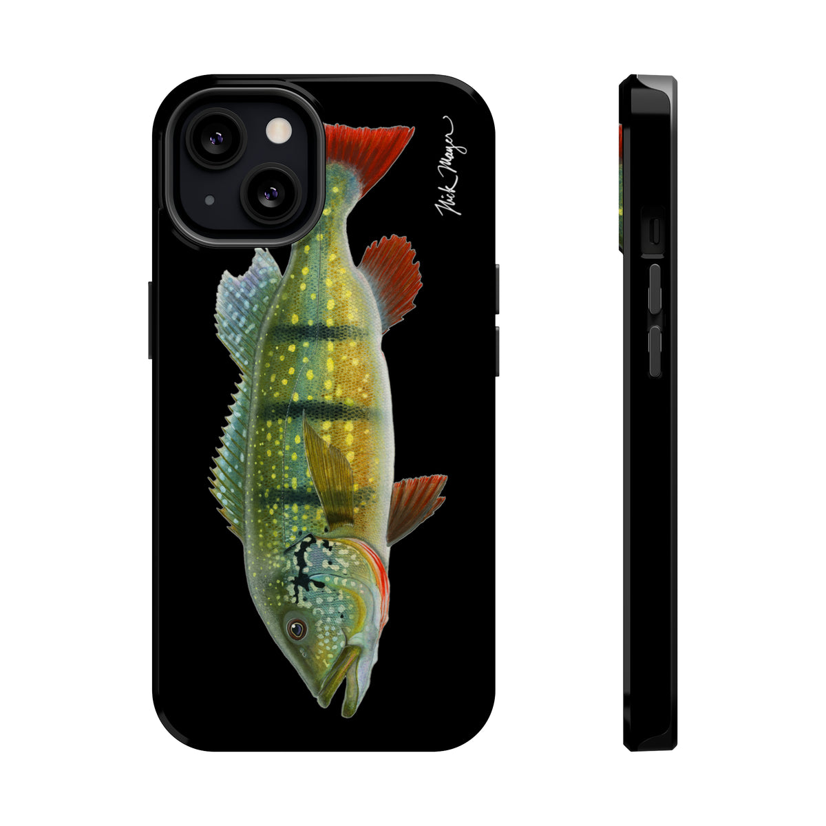 Peacock Bass MagSafe Black iPhone Case