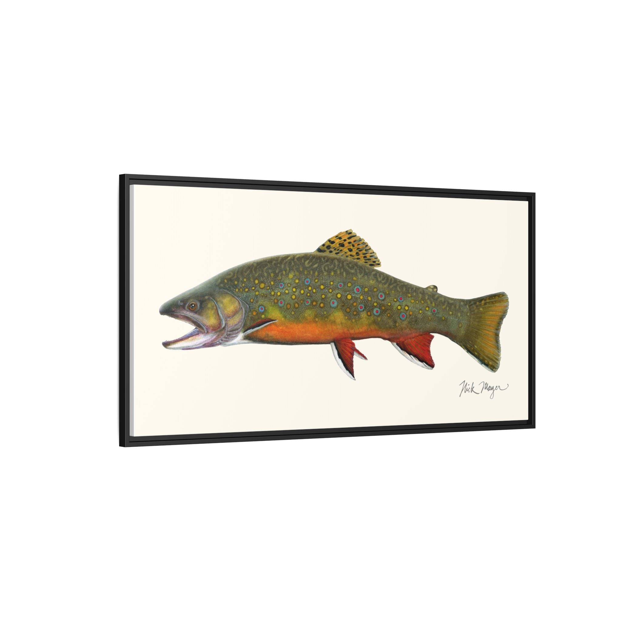 Beaver Pond Brook Trout Framed Canvas Print Printify