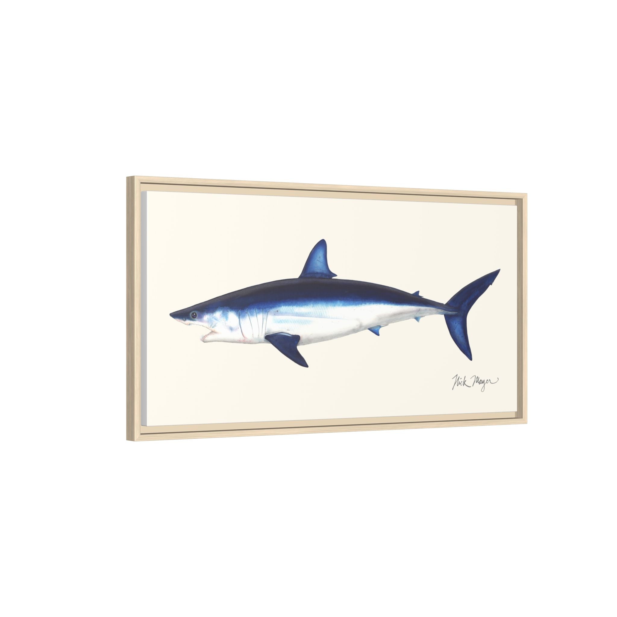 Mako Shark Framed Canvas Print Printify