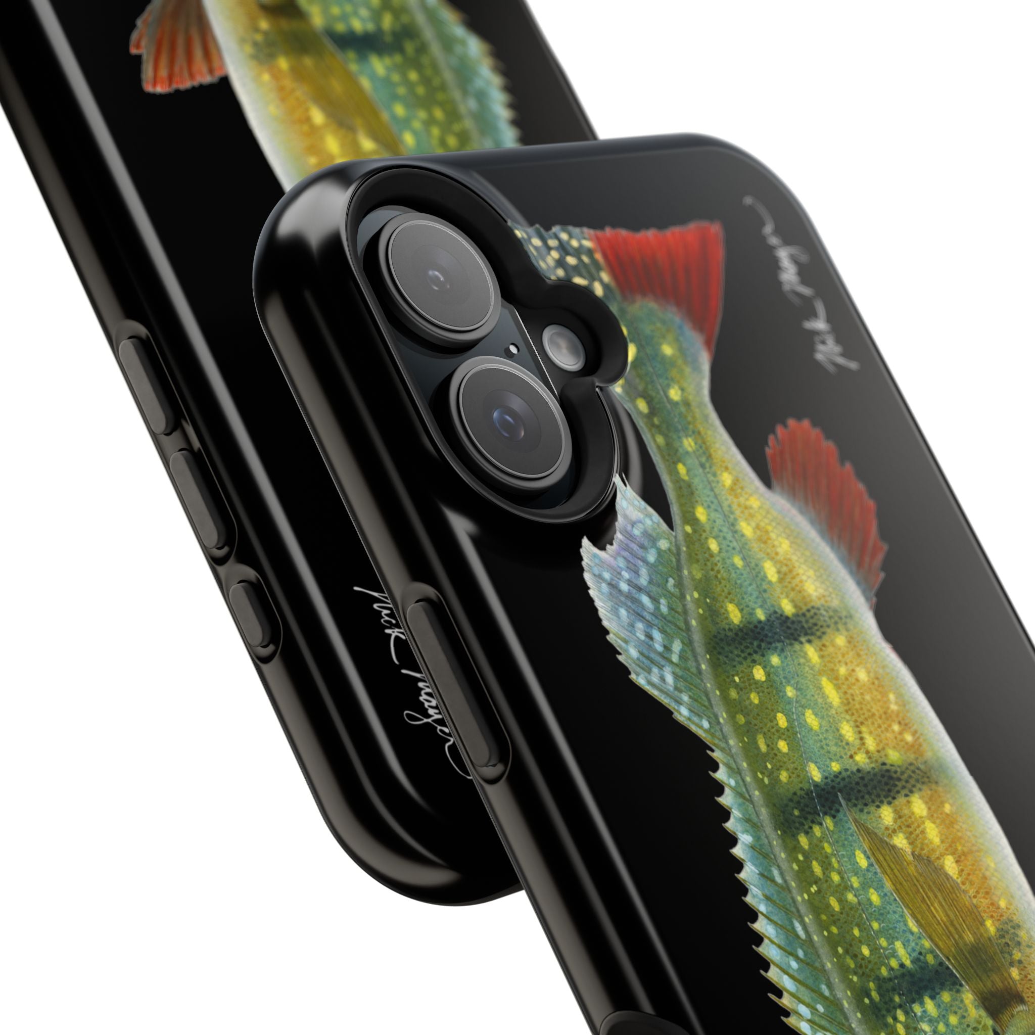 Peacock Bass MagSafe Black iPhone Case