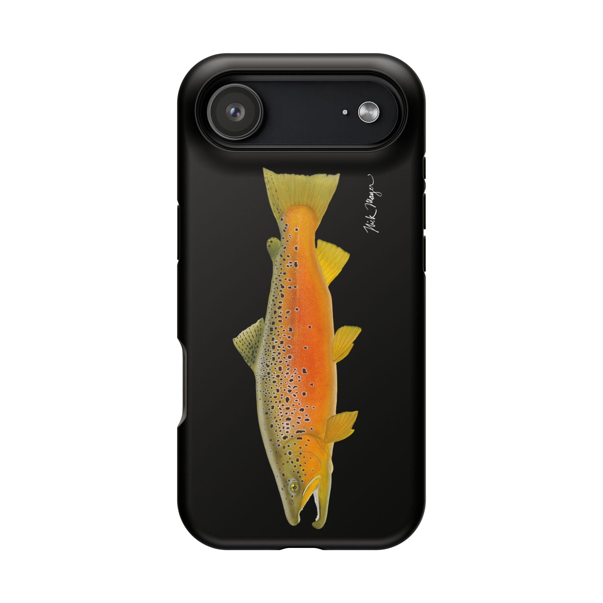 Brown Trout 2 Black MagSafe iPhone Case, NEW for Holiday 2025!