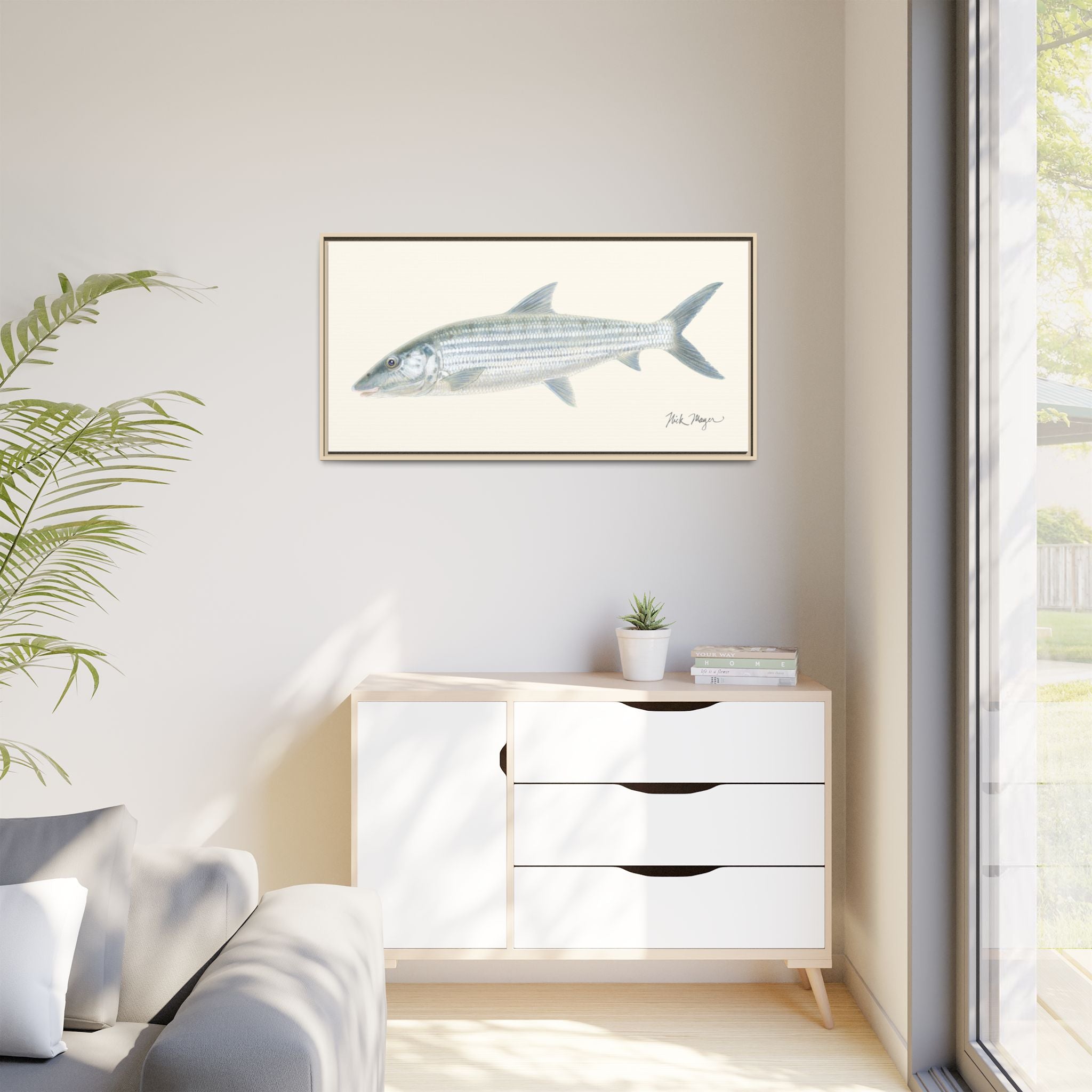 Bonefish Framed Canvas Print Printify