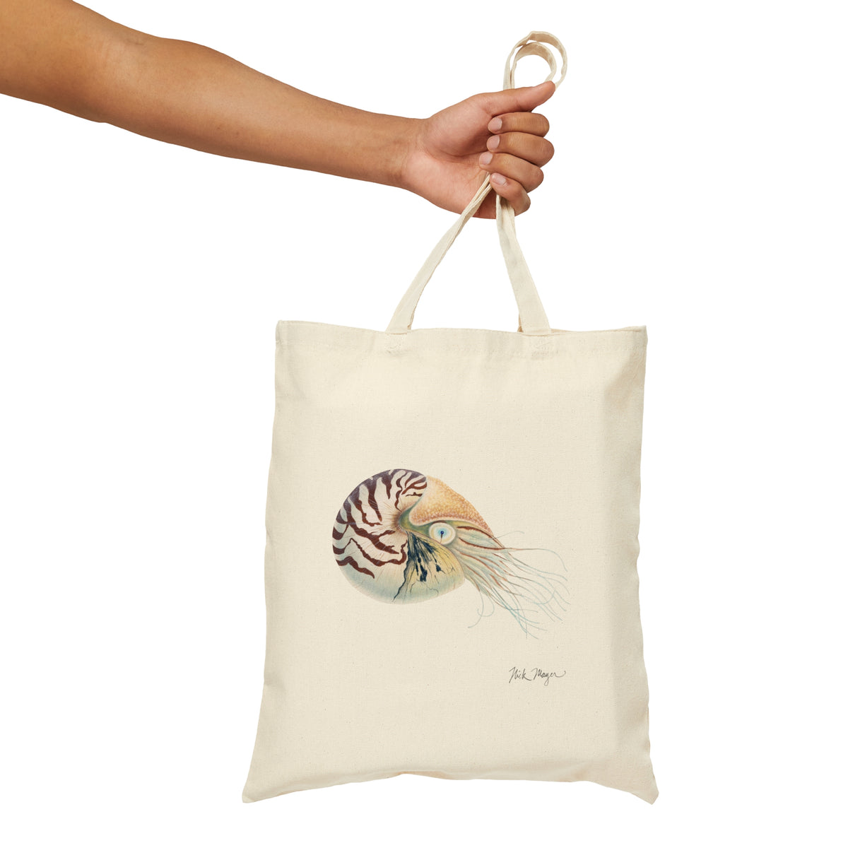 Chambered Nautilus Cotton Canvas Tote Bag