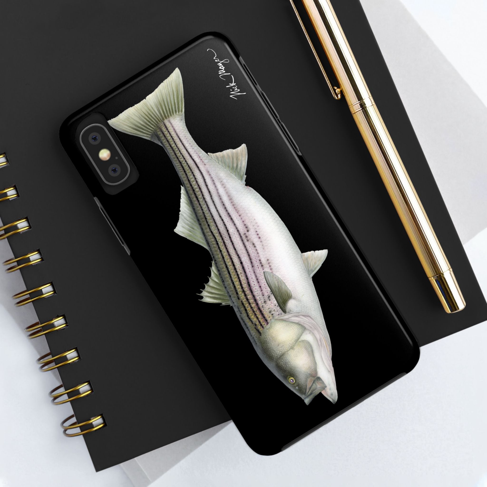 30 lb Striper - Black Phone Case (iPhone)