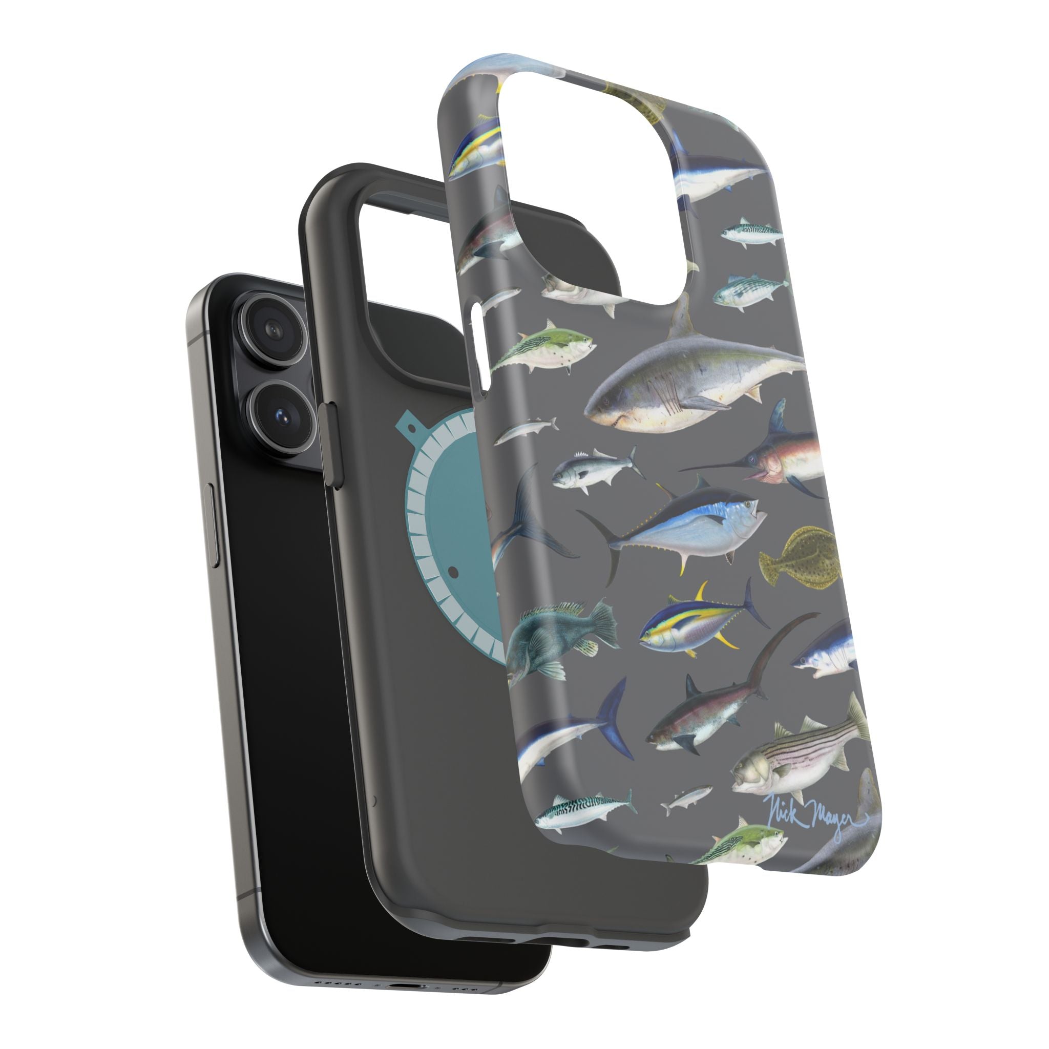 New England Offshore Fish Grey MagSafe iPhone Case