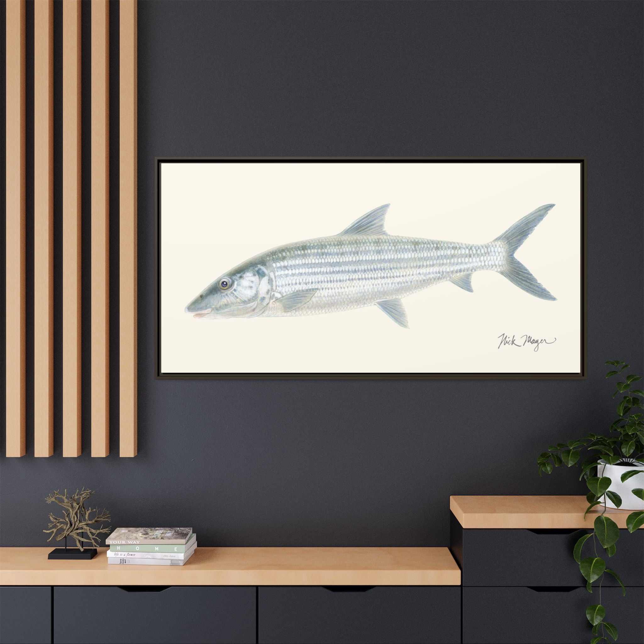 Bonefish Framed Canvas Print Printify