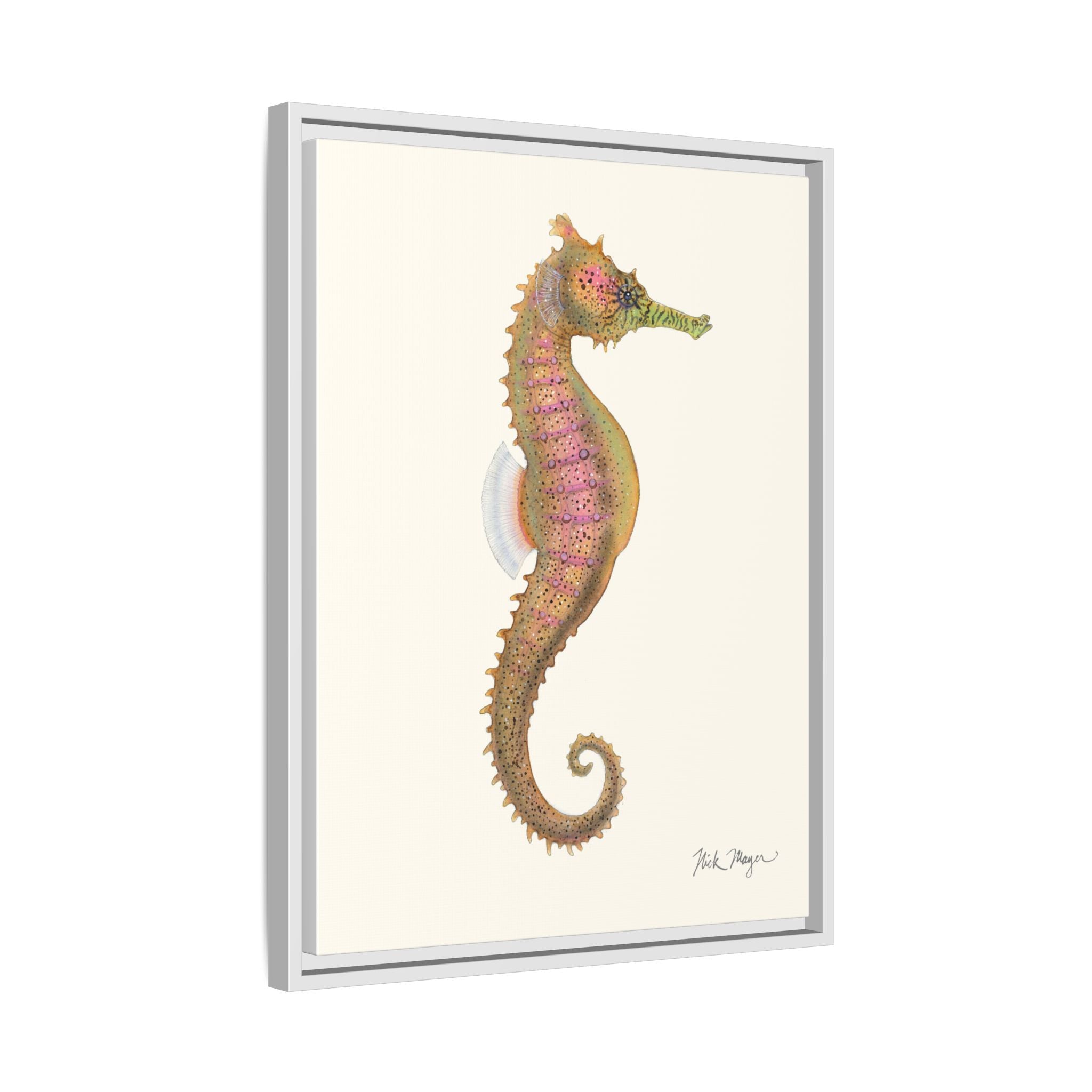 Estuary Seahorse Framed Canvas Print Printify