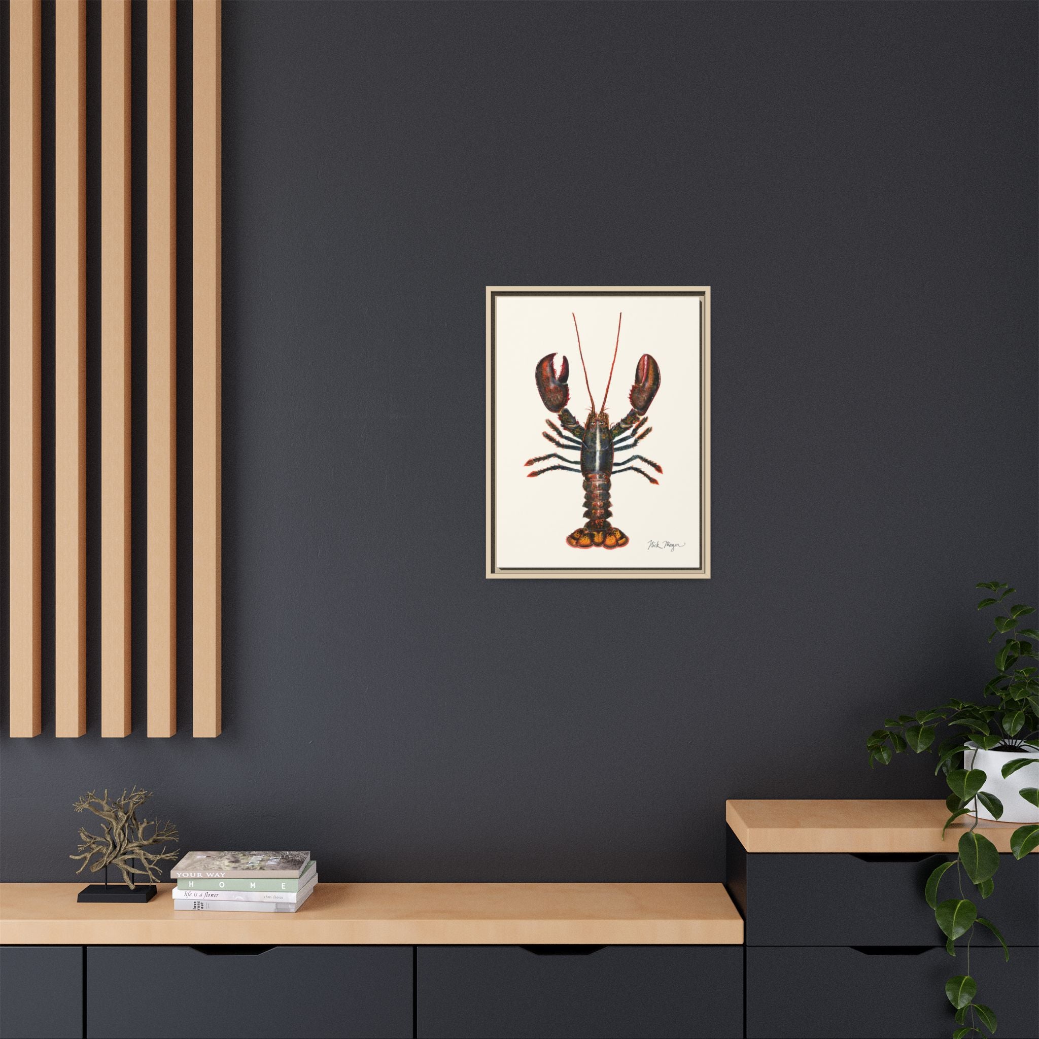 Northern Lobster Framed Canvas Print Printify