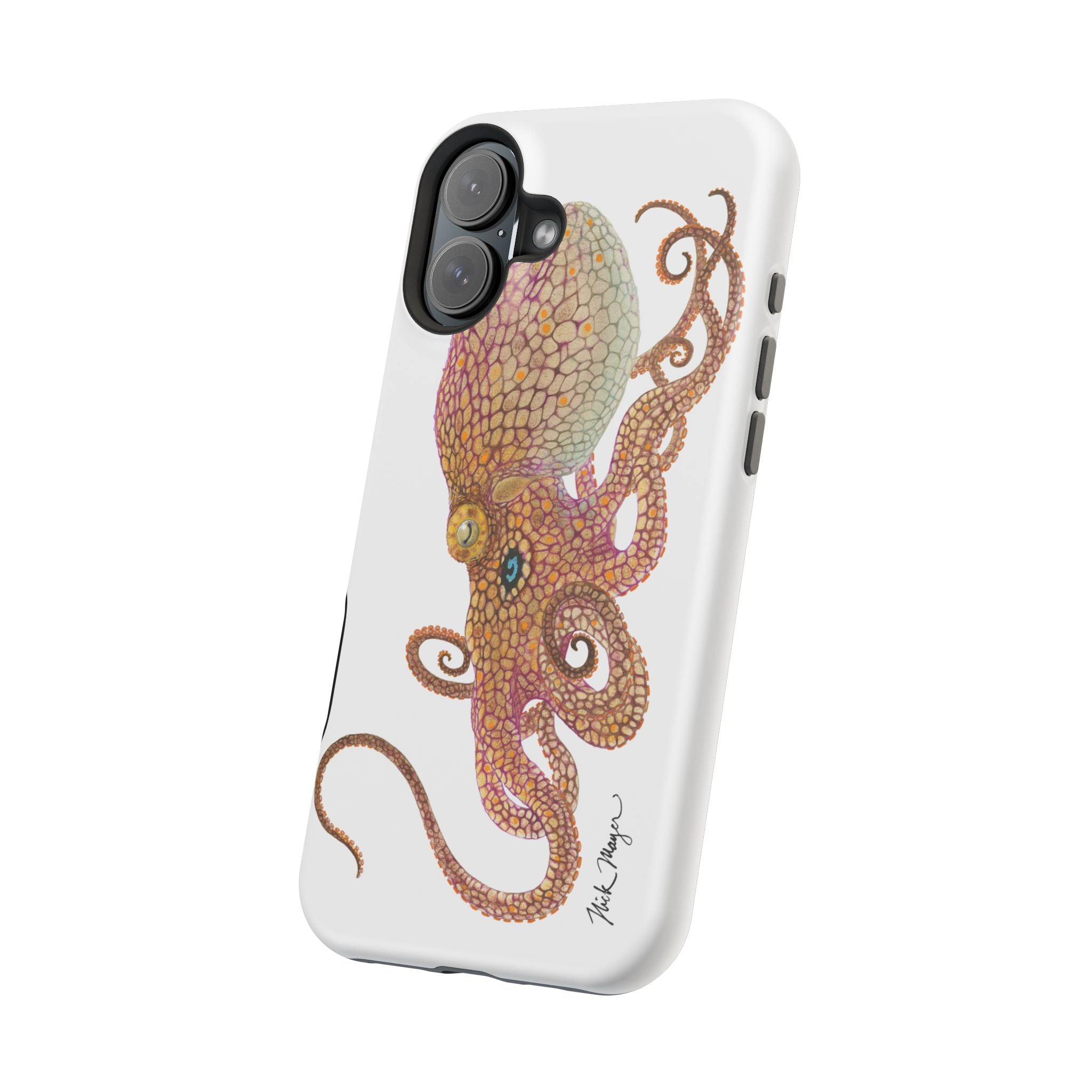Two Spot Octopus MagSafe White iPhone Case