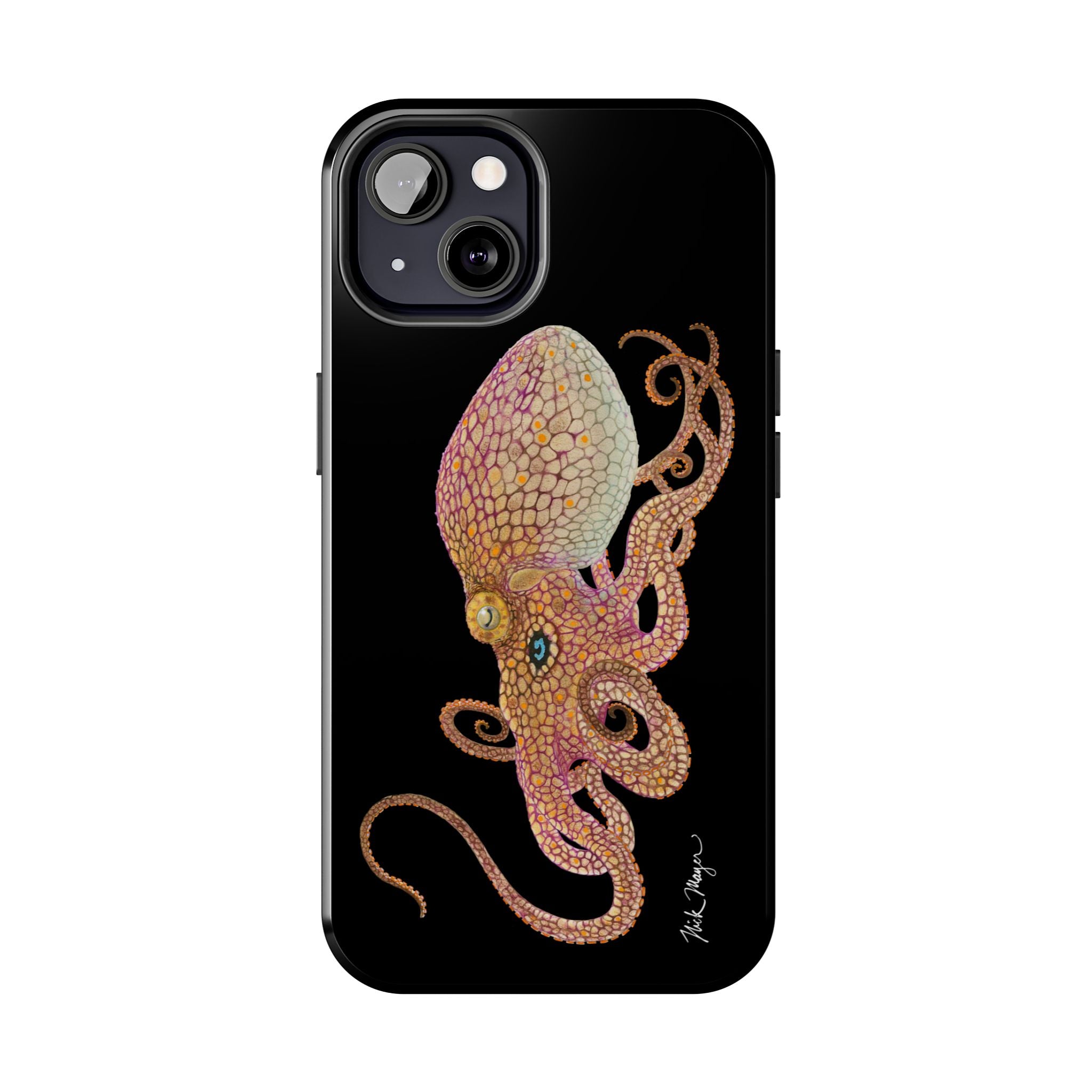 Two Spot Octopus Black Phone Case (iPhone)