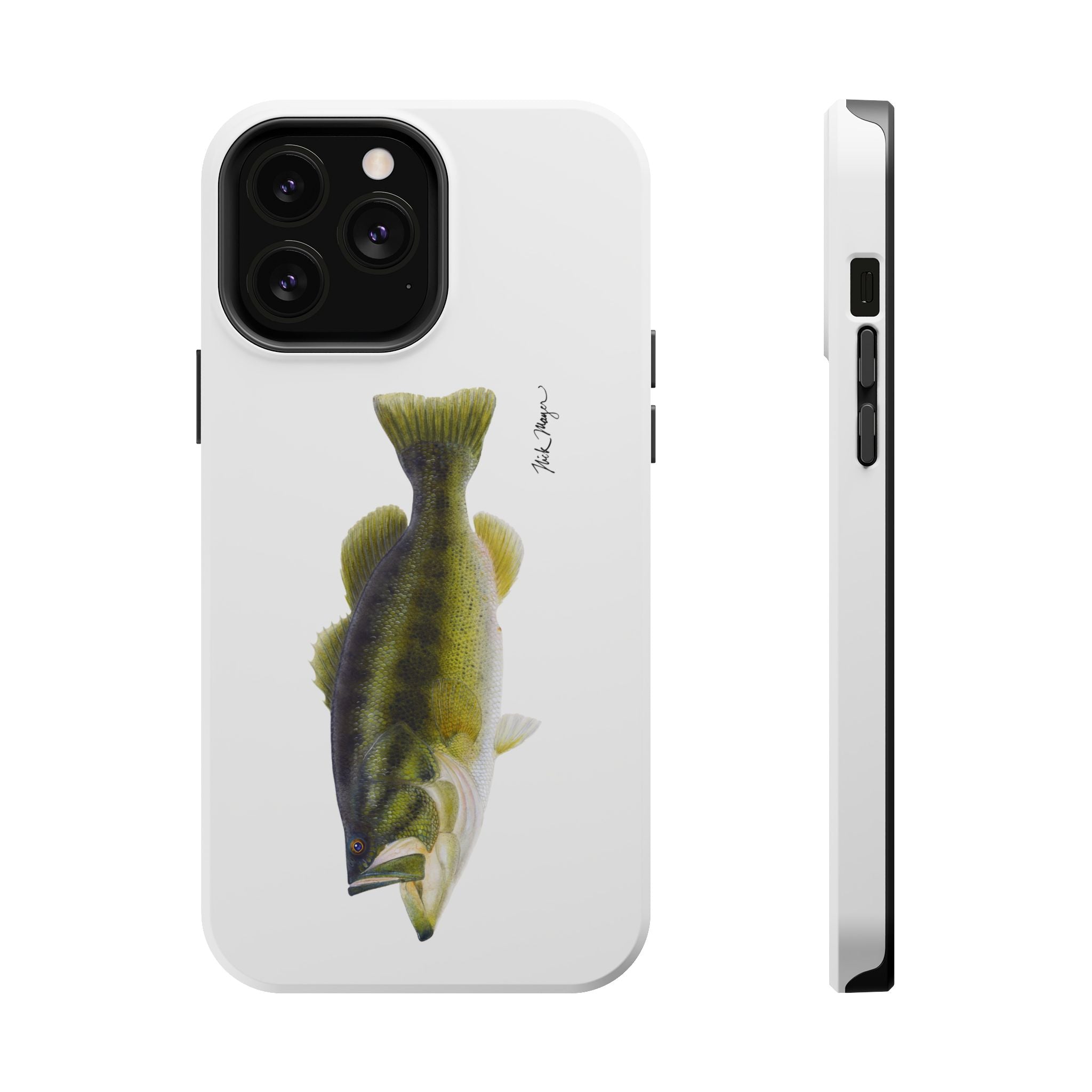Largemouth Bass MagSafe White iPhone Case
