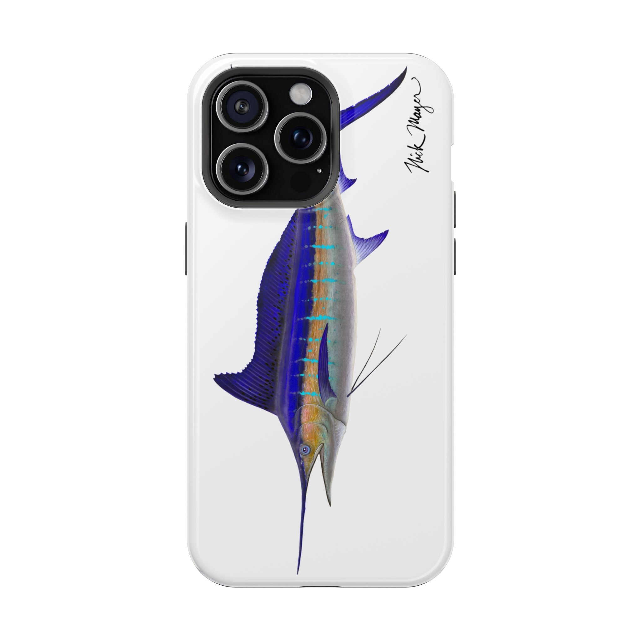 Striped Marlin MagSafe White iPhone Case