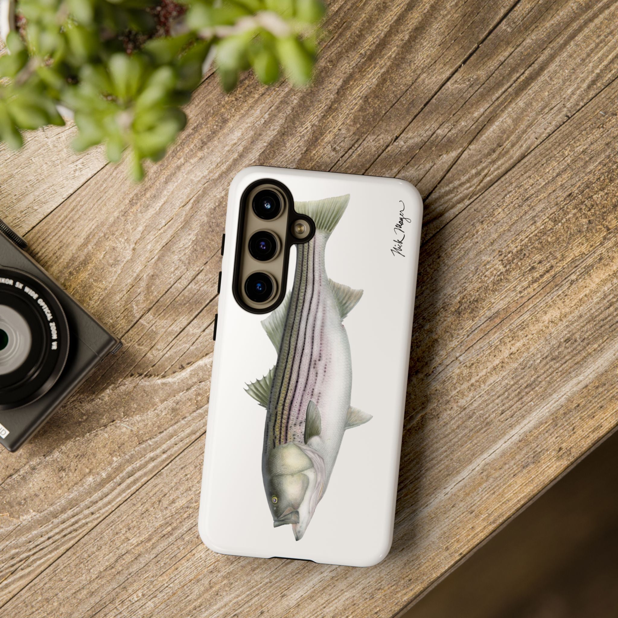 30 lb Striper White Phone Case (Samsung) Printify