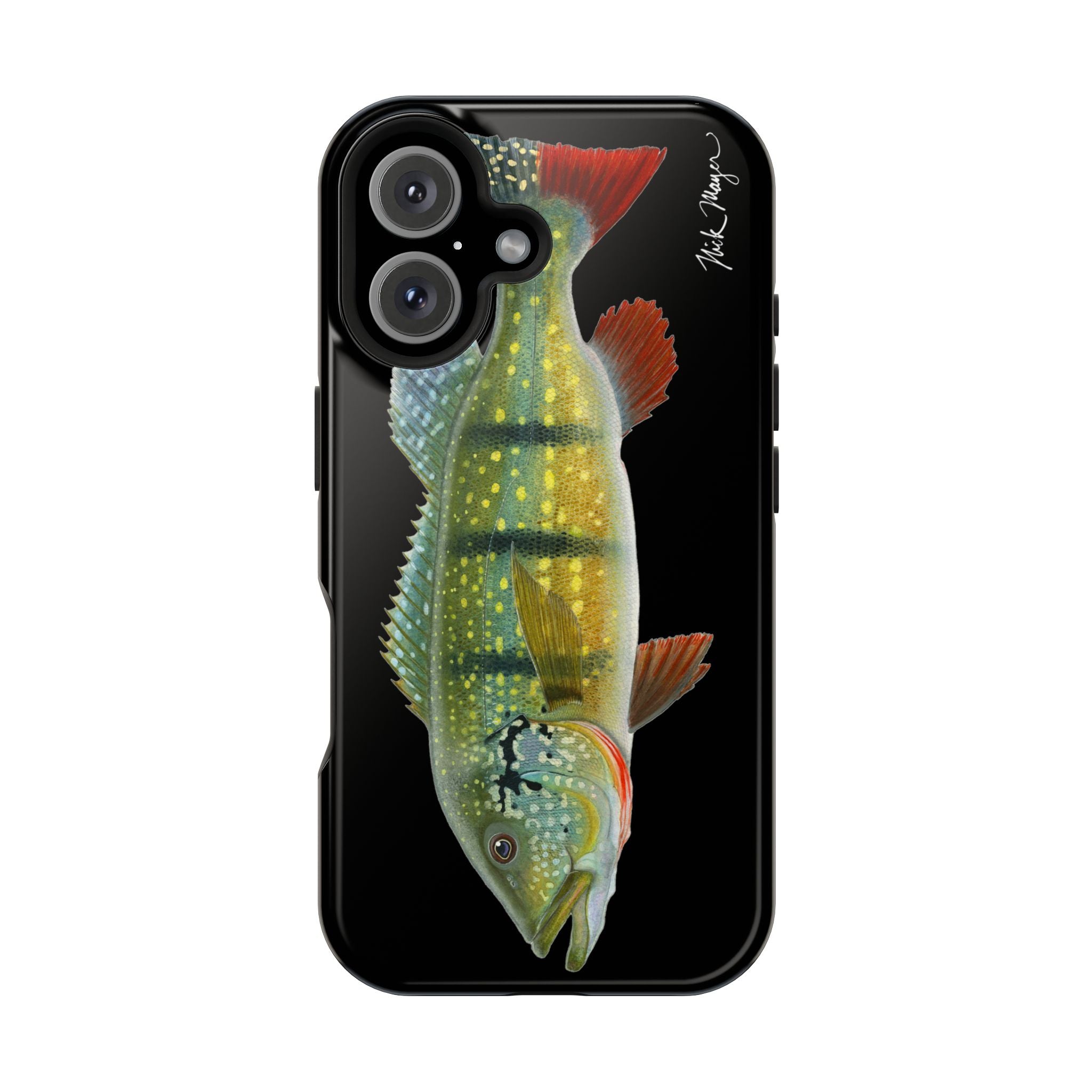 Peacock Bass MagSafe Black iPhone Case