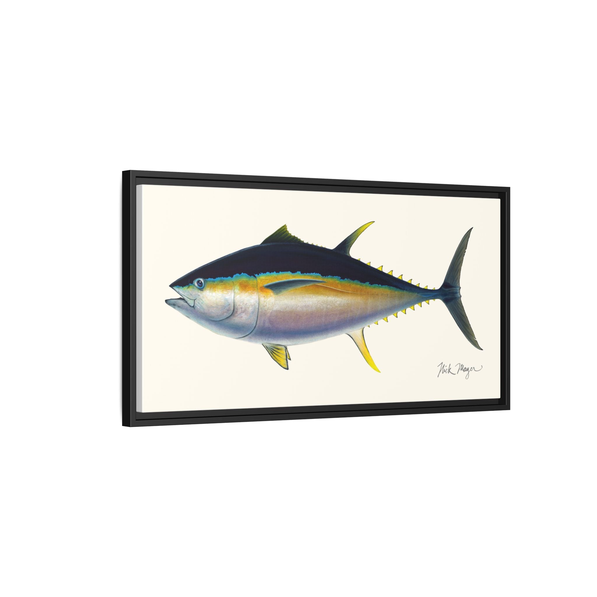 Bigeye Tuna Framed Canvas Print Printify