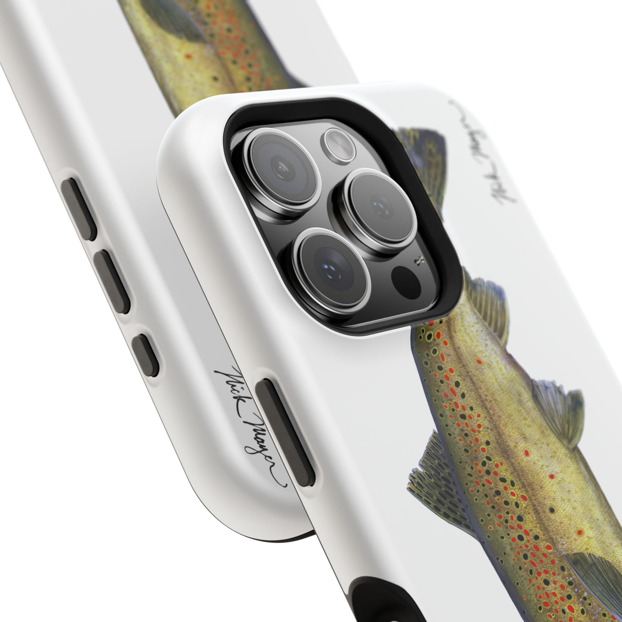 Brown Trout MagSafe White iPhone Case
