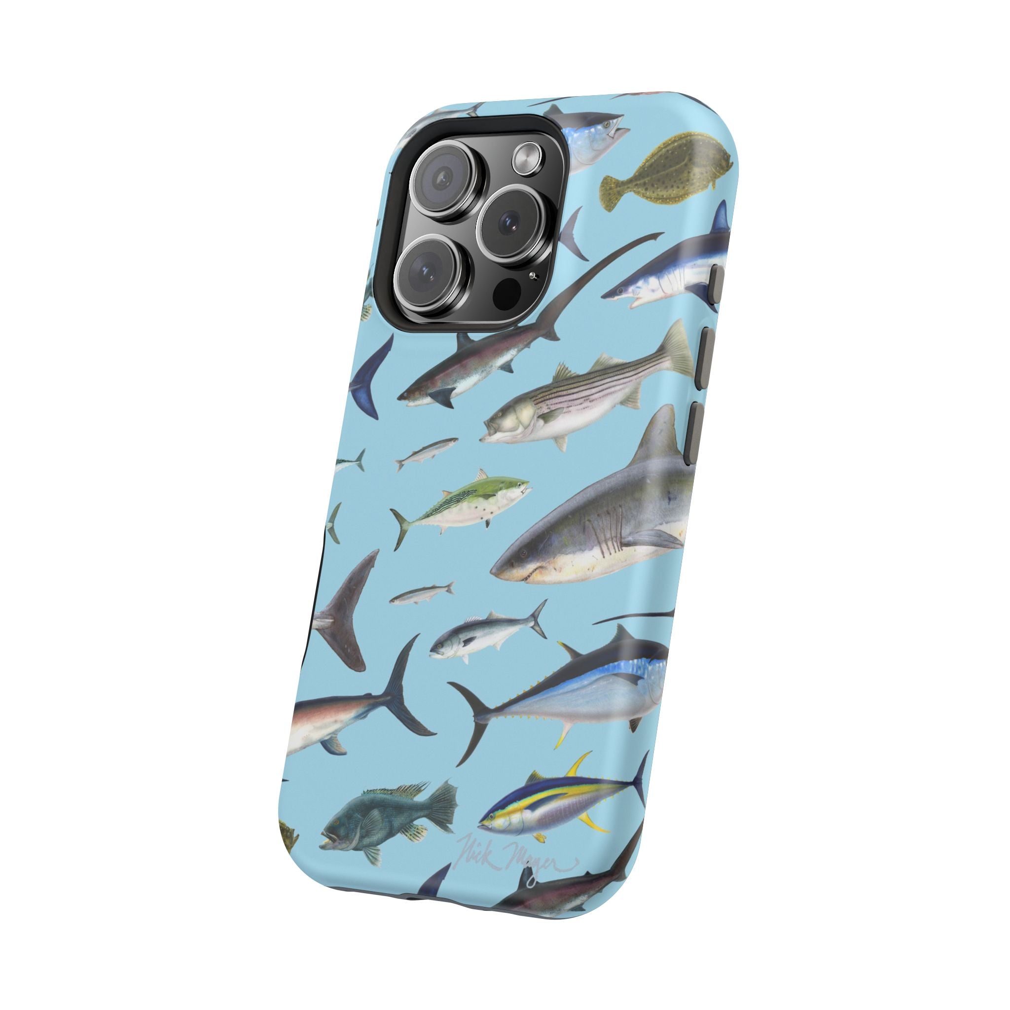New England Fish Blue MagSafe iPhone Case