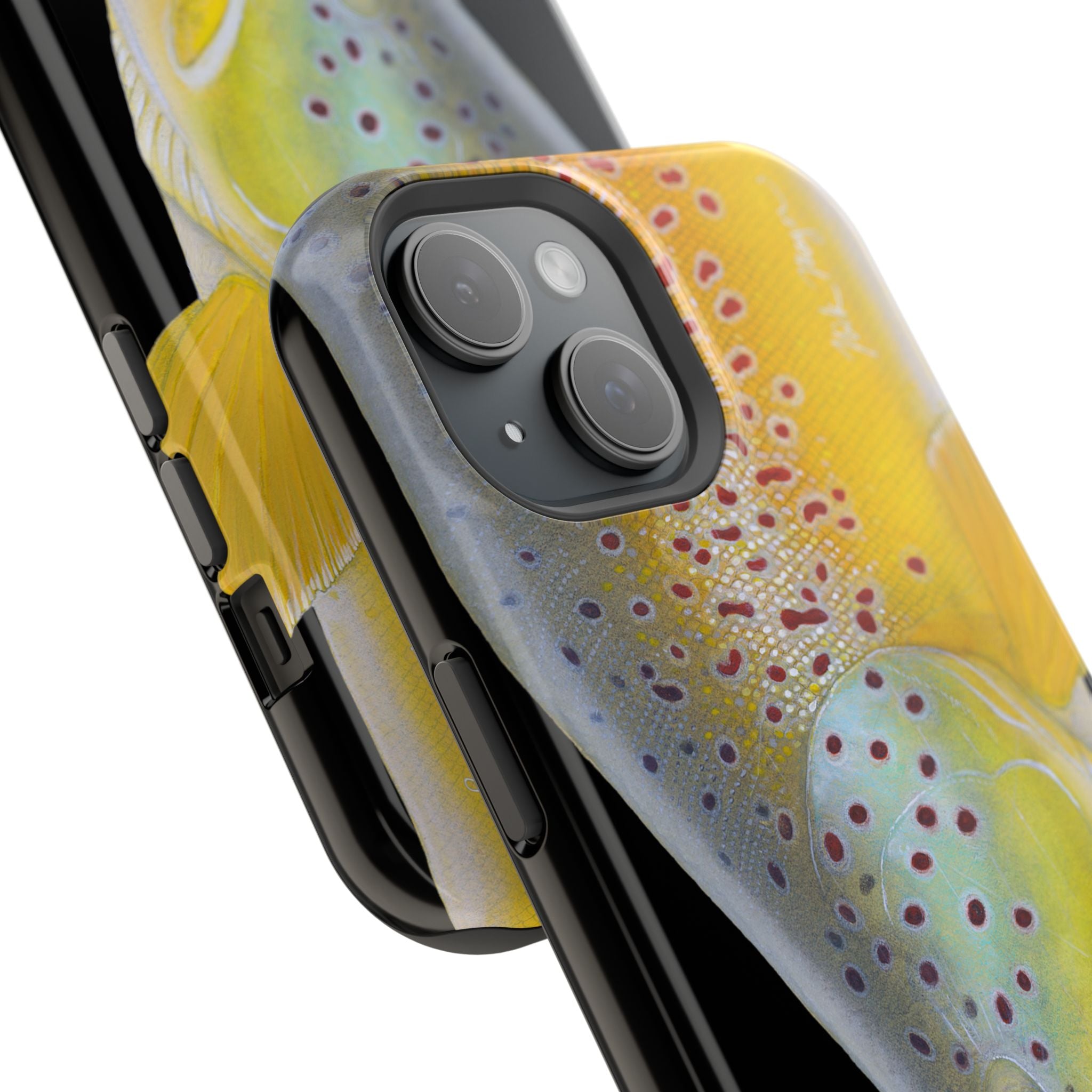 Brown Trout 3 Face Black MagSafe iPhone Case