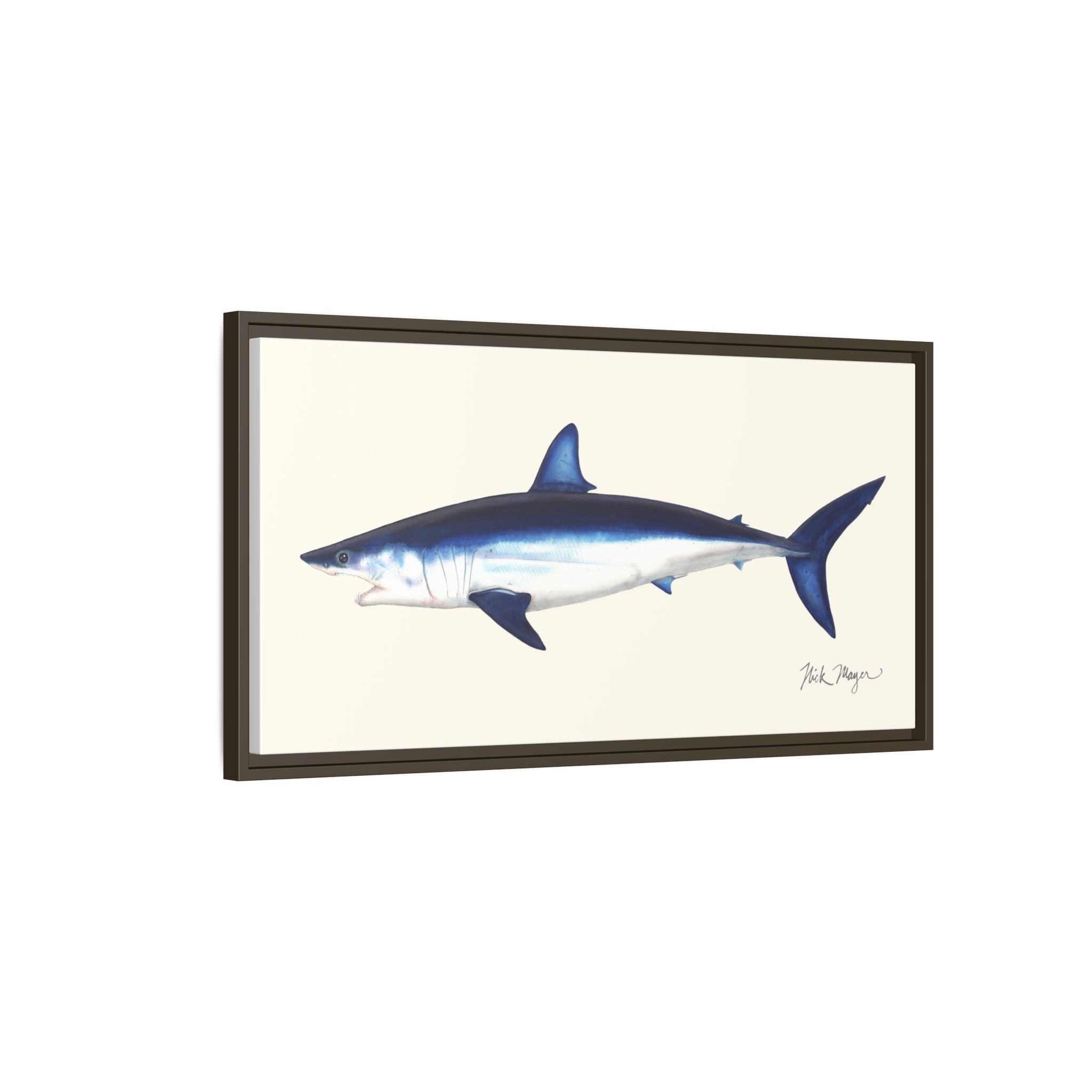 Mako Shark Framed Canvas Print Printify