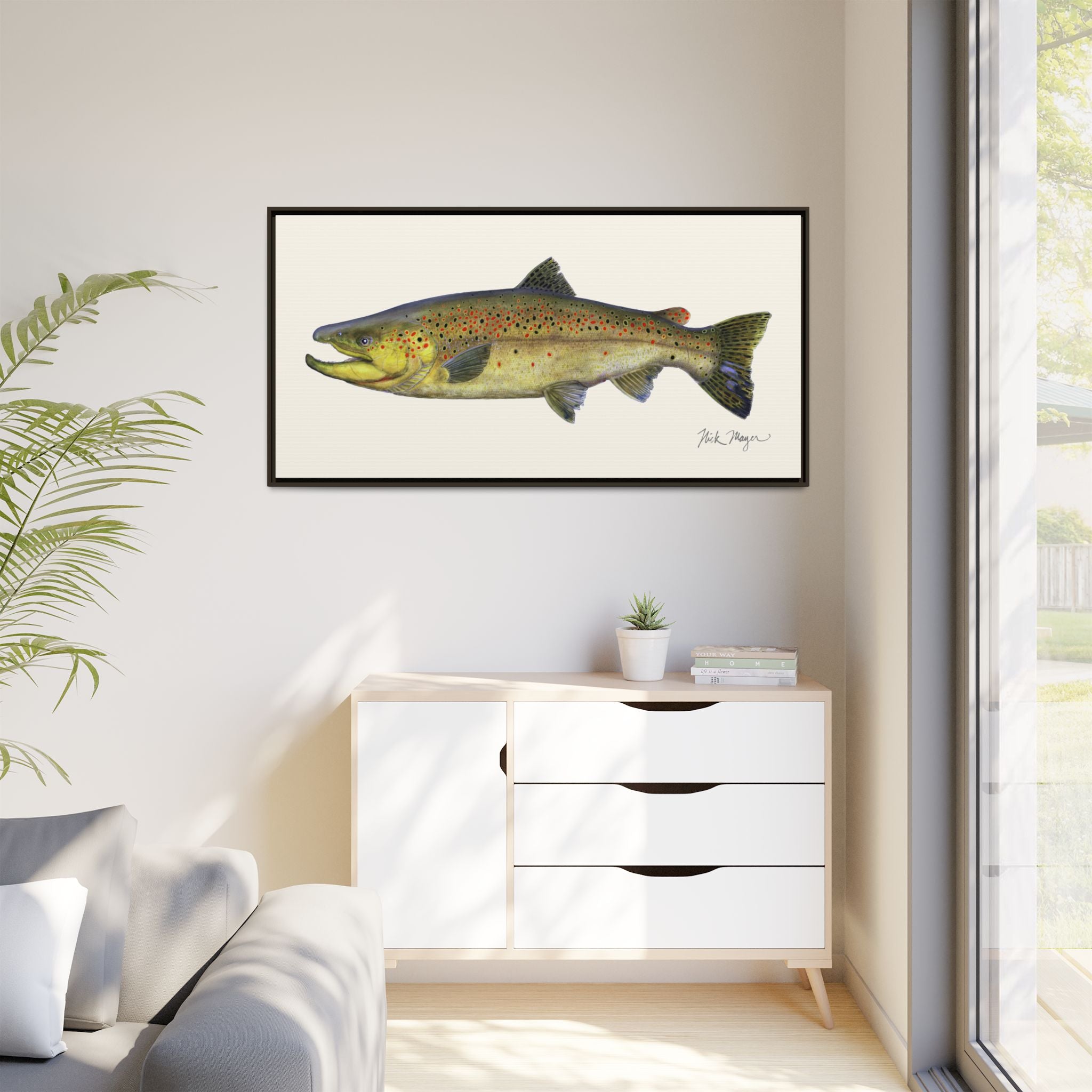 Brown Trout I Framed Canvas Print Printify