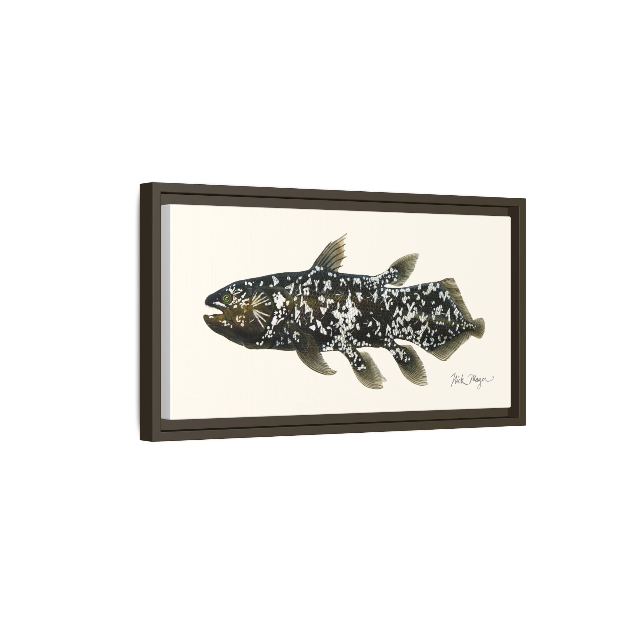 Coelacanth Framed Canvas Print Printify