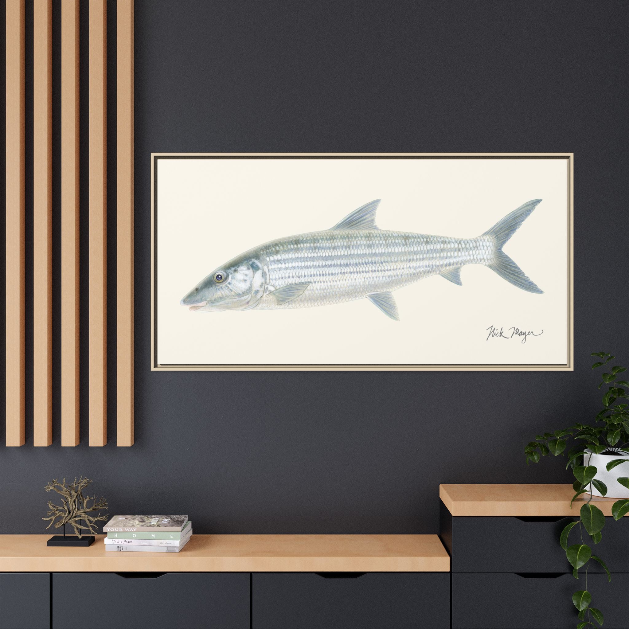 Bonefish Framed Canvas Print Printify