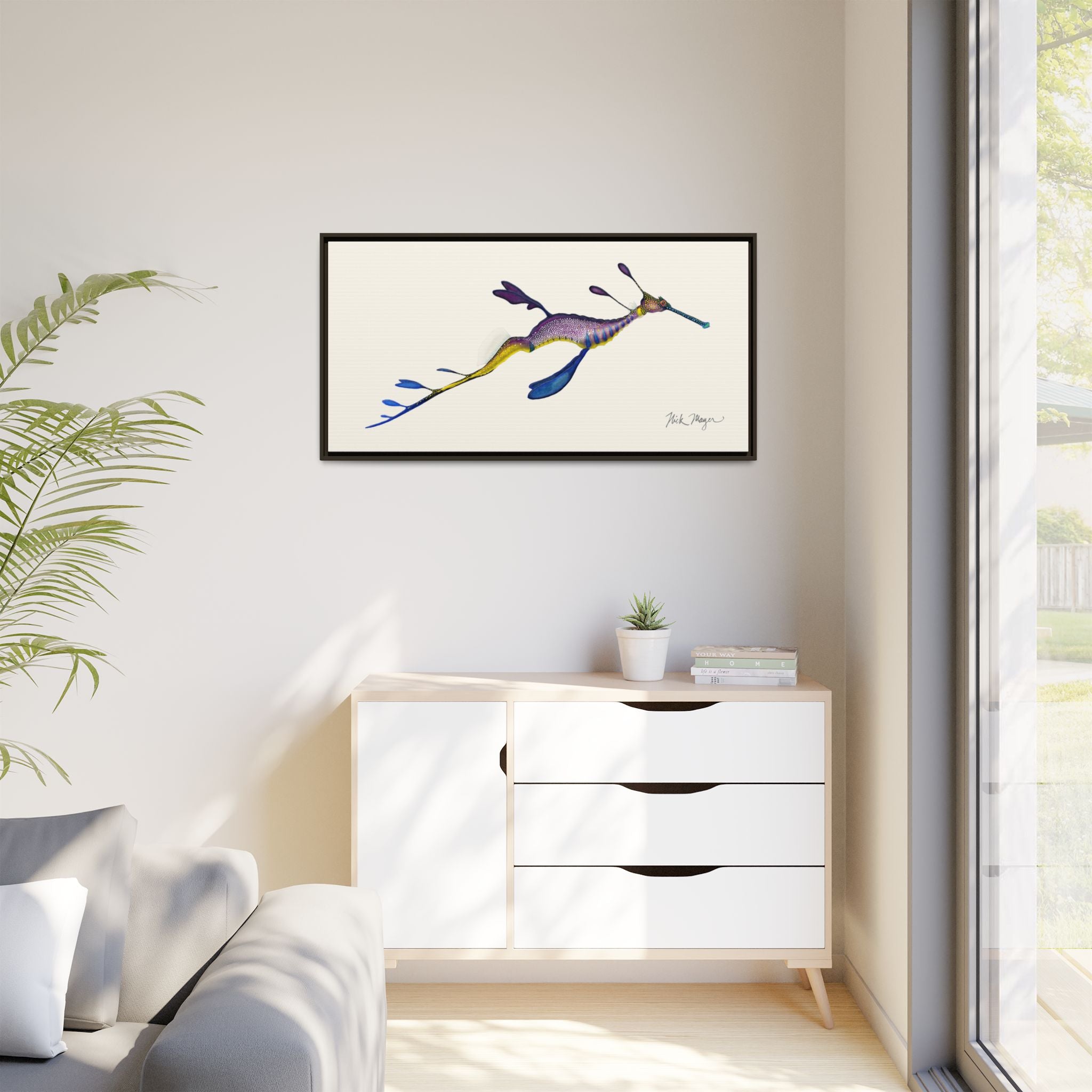 Weedy Sea Dragon Framed Canvas Print Printify