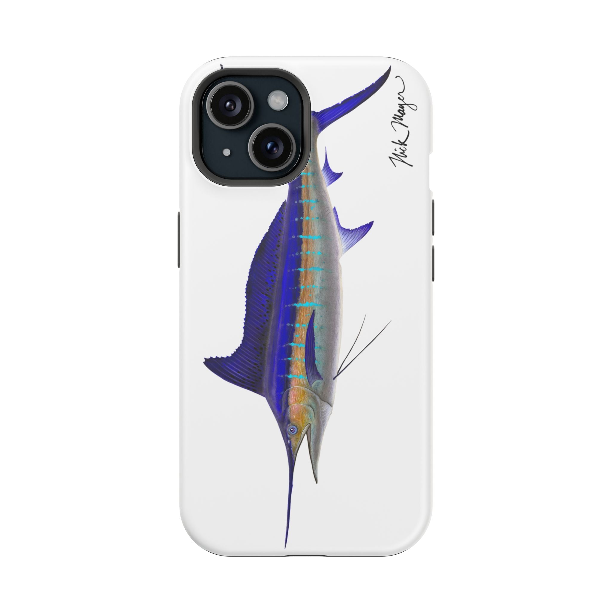 Striped Marlin MagSafe White iPhone Case