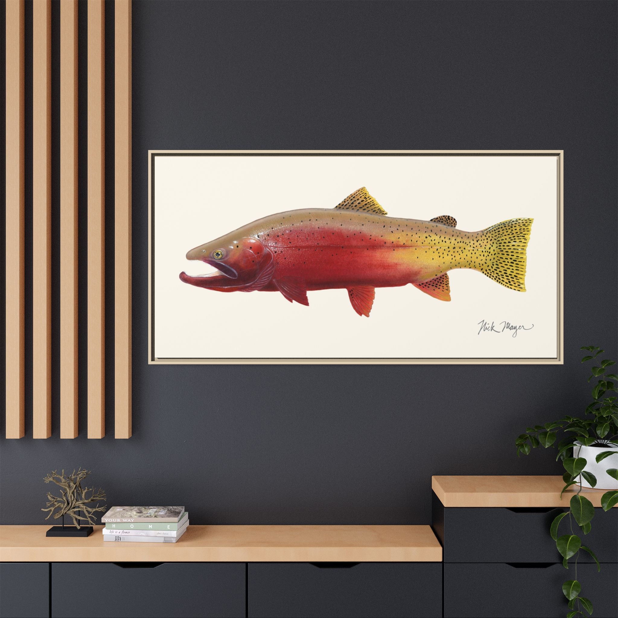 Cutthroat Trout II Framed Canvas Print Printify