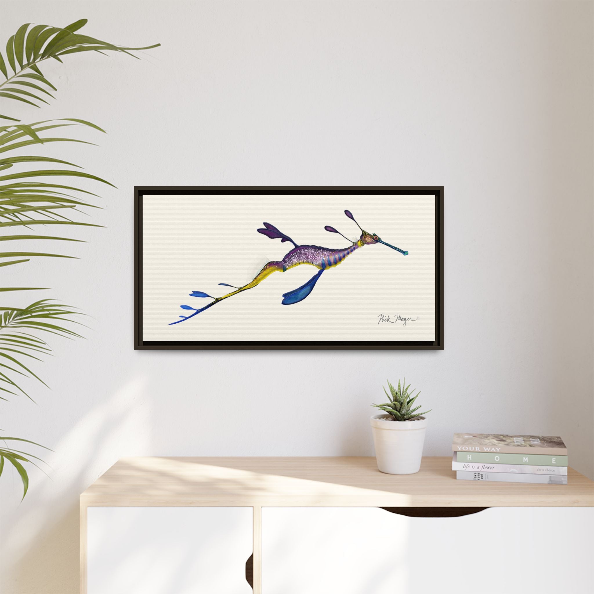 Weedy Sea Dragon Framed Canvas Print Printify