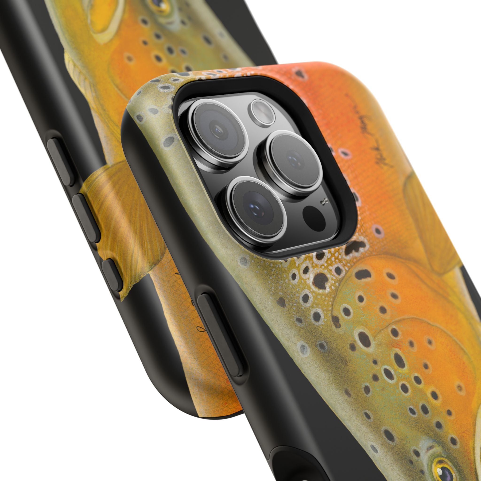 Brown Trout 2 Black MagSafe iPhone Case