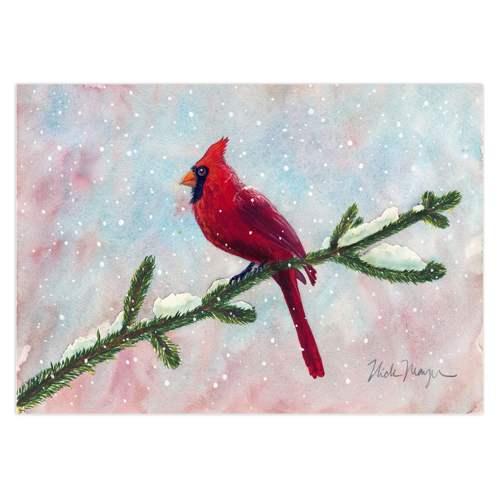 Snowy Cardinal II Holiday Cards - NEW for 2024!