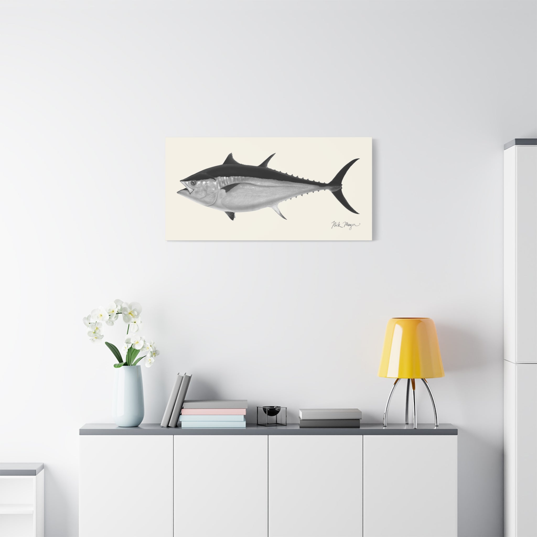Black and White Giant Bluefin Tuna II Canvas Print