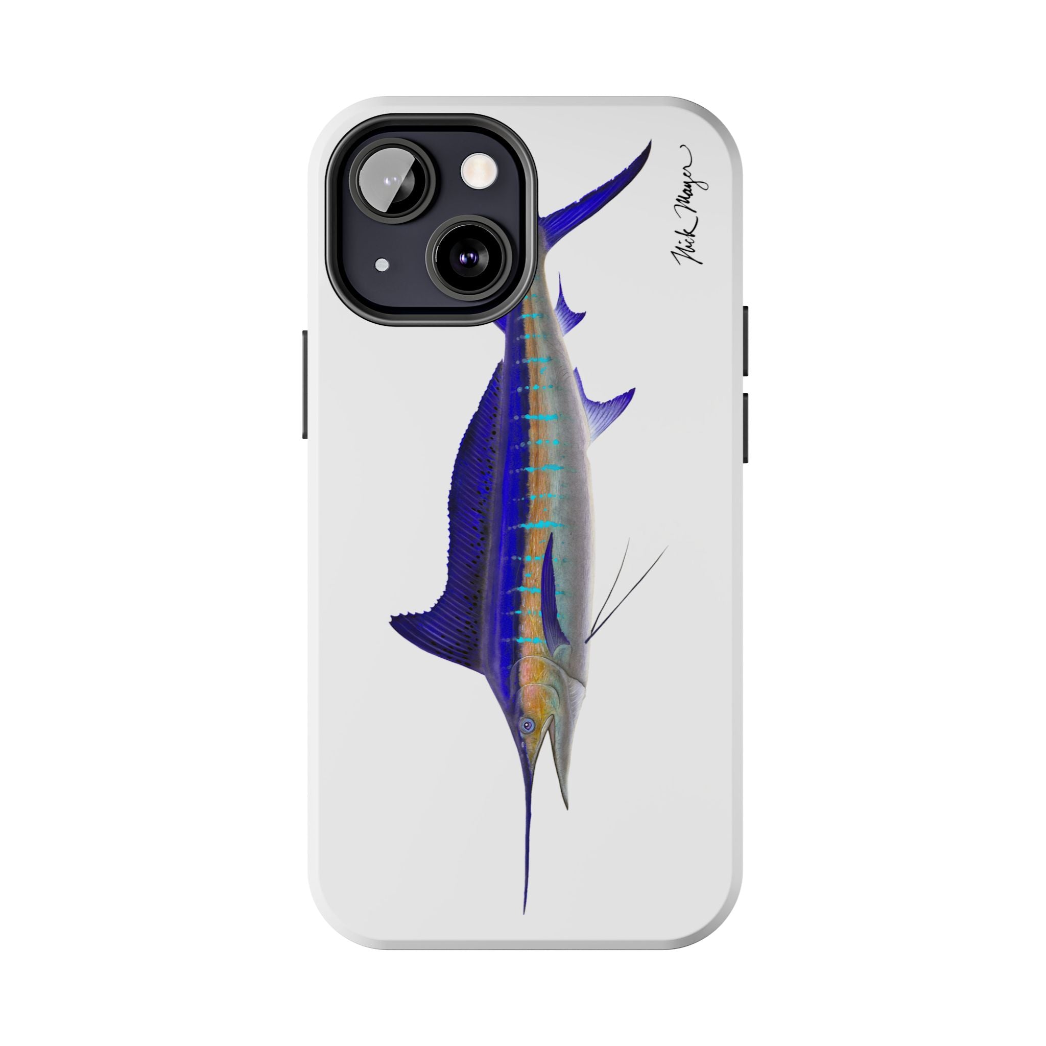Striped Marlin White Phone Case (iPhone)