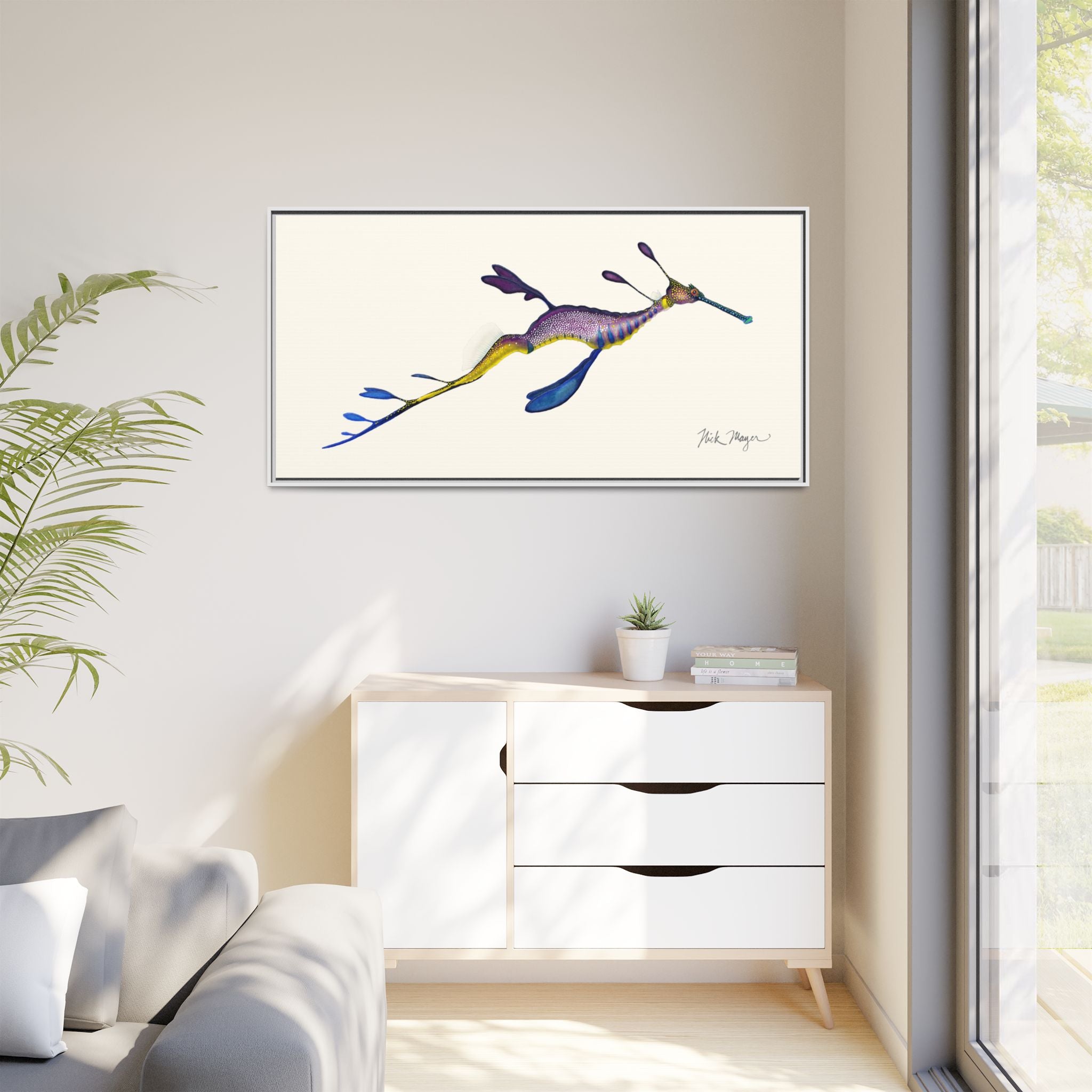 Weedy Sea Dragon Framed Canvas Print Printify