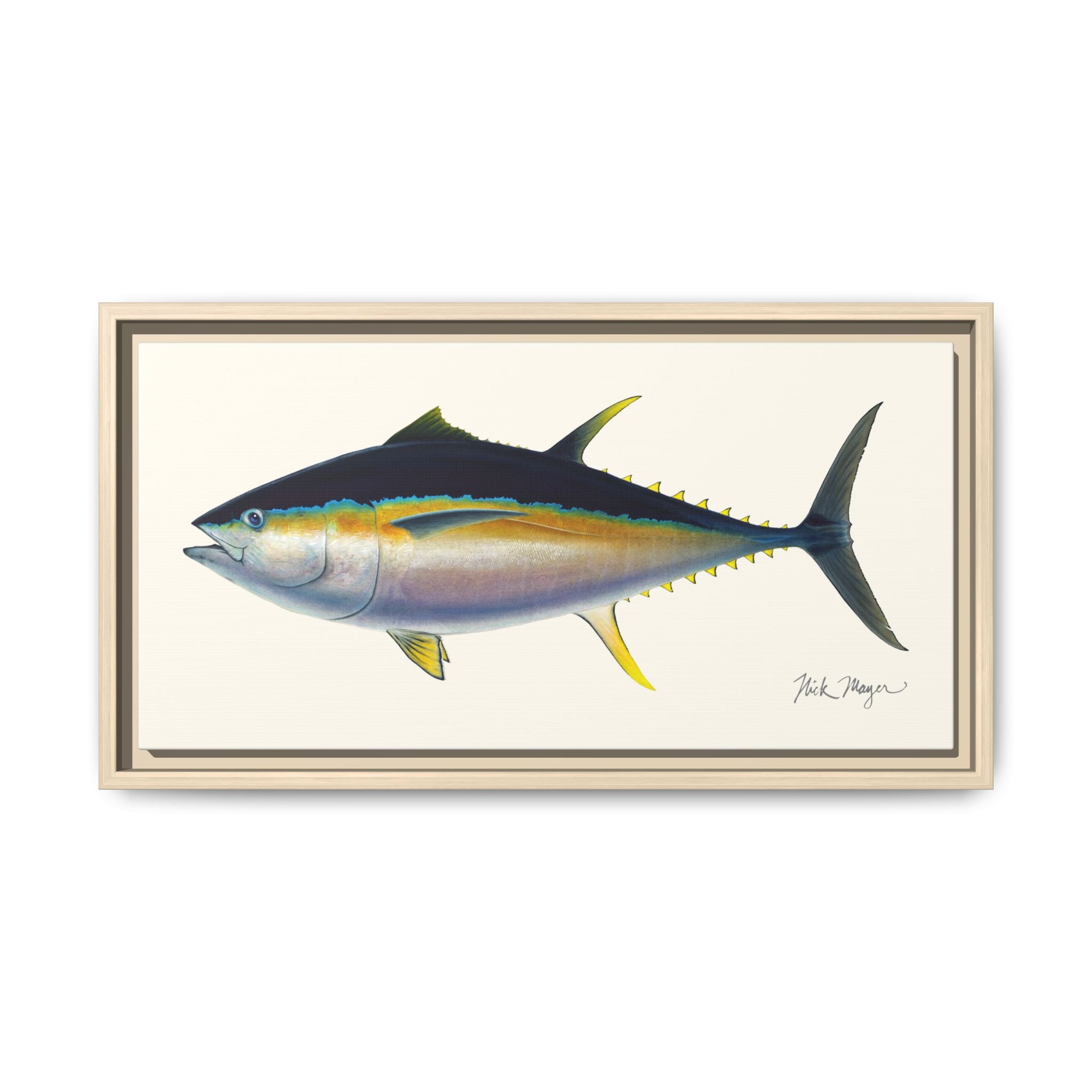Bigeye Tuna Framed Canvas Print Printify