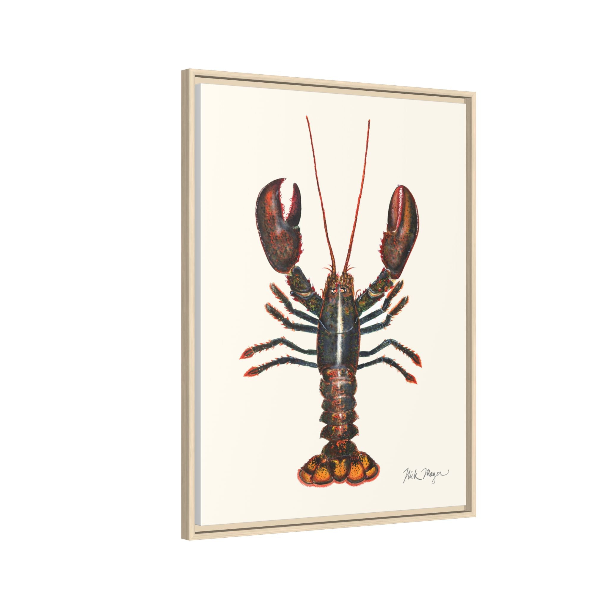 Northern Lobster Framed Canvas Print Printify
