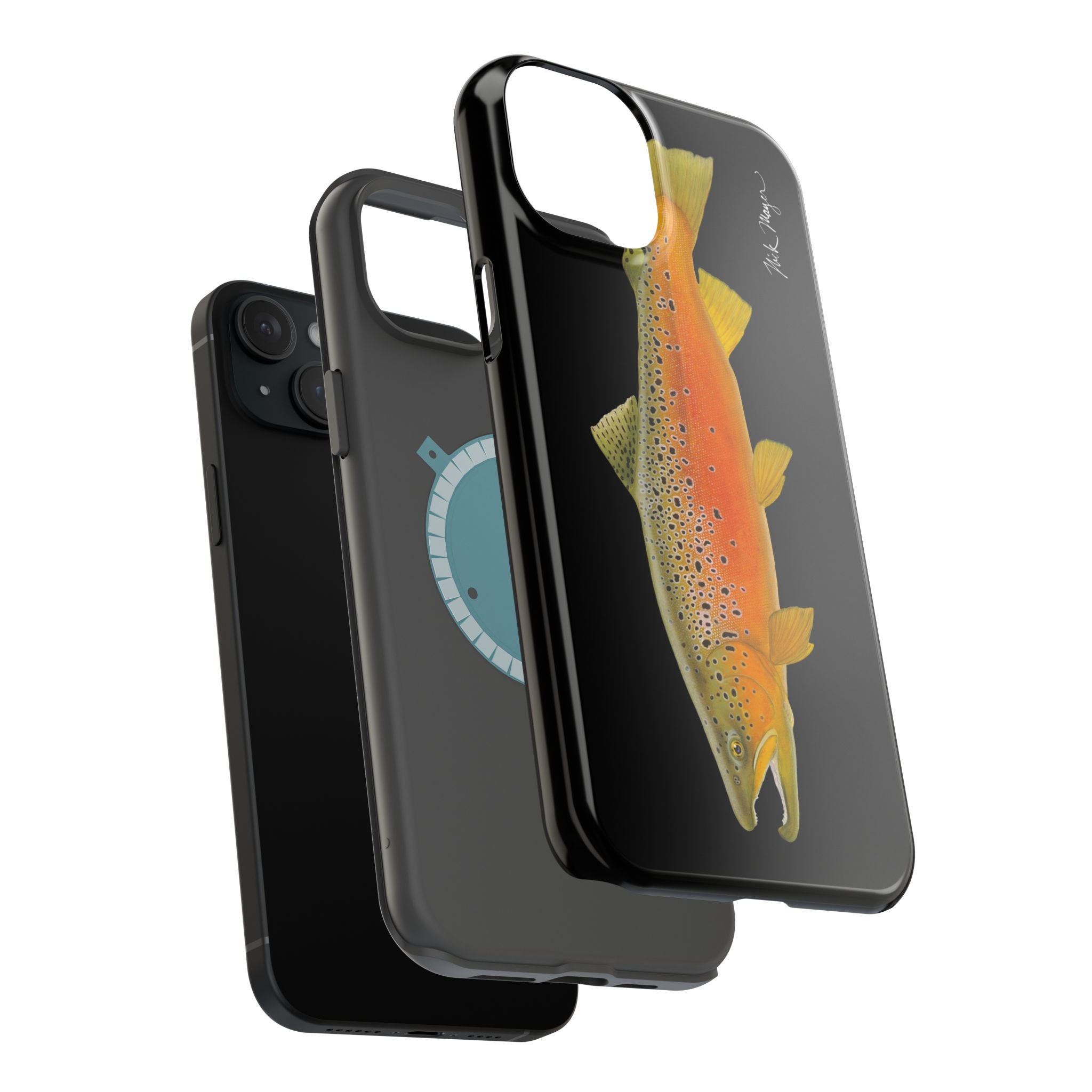 Brown Trout 2 Black MagSafe iPhone Case, NEW for Holiday 2025!
