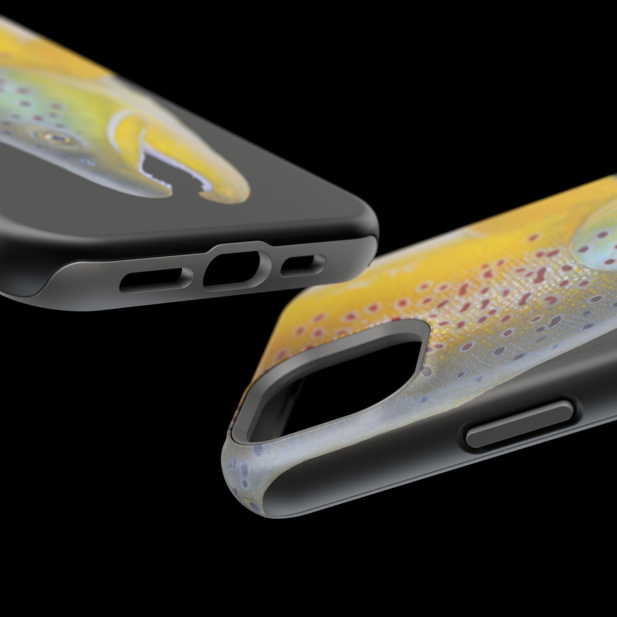 Brown Trout 3 Face Black MagSafe iPhone Case